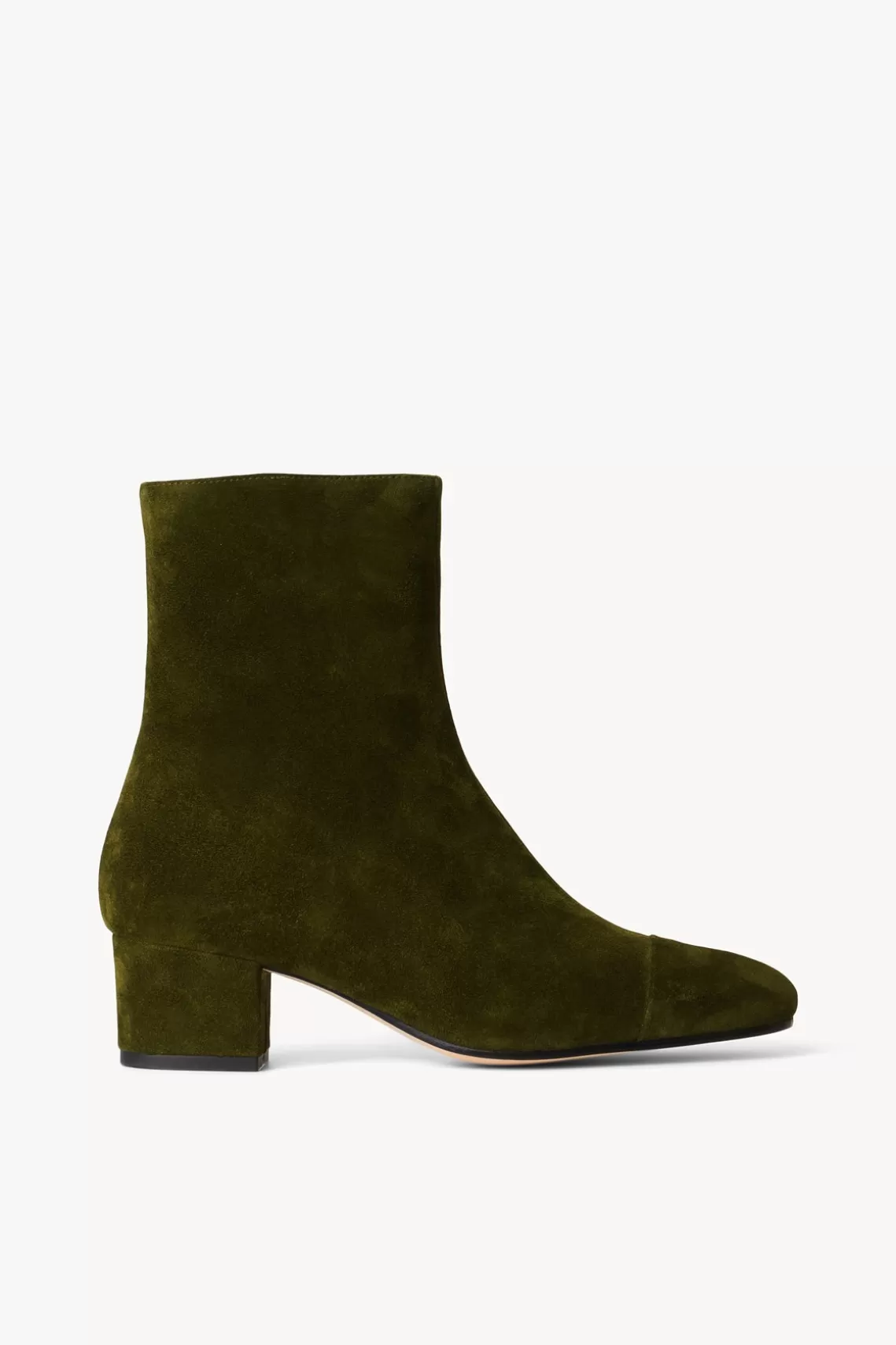 STAUD AIMEE SHORT BOOT  OLIVE SUEDE