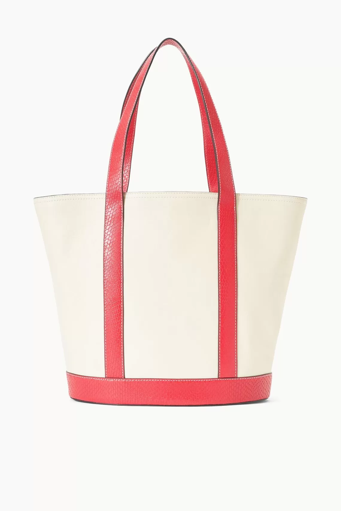 STAUD ALLORA TOTE  CREAM RED ROSE