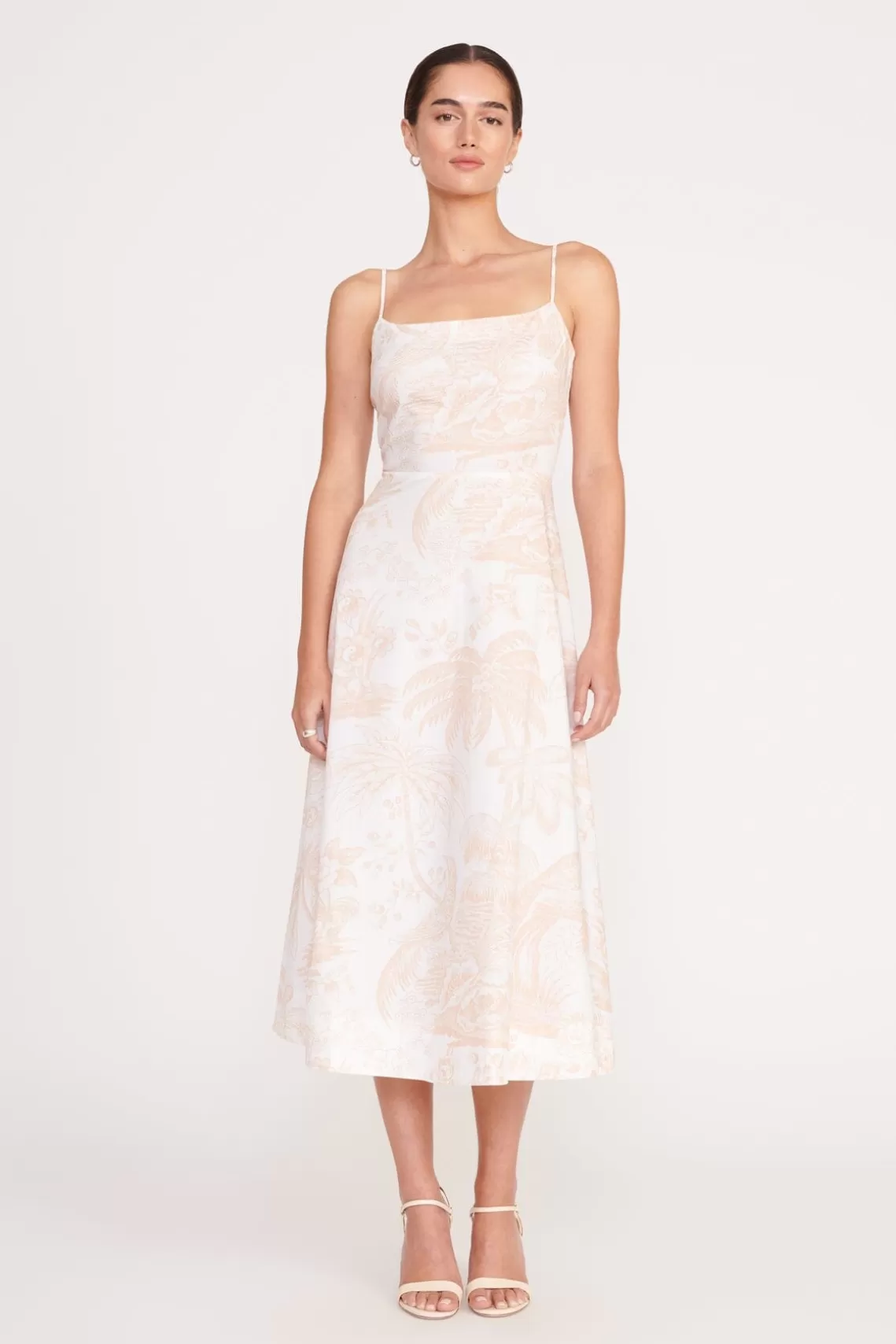 STAUD AMARANTH DRESS  IVORY BEIGE TOILE