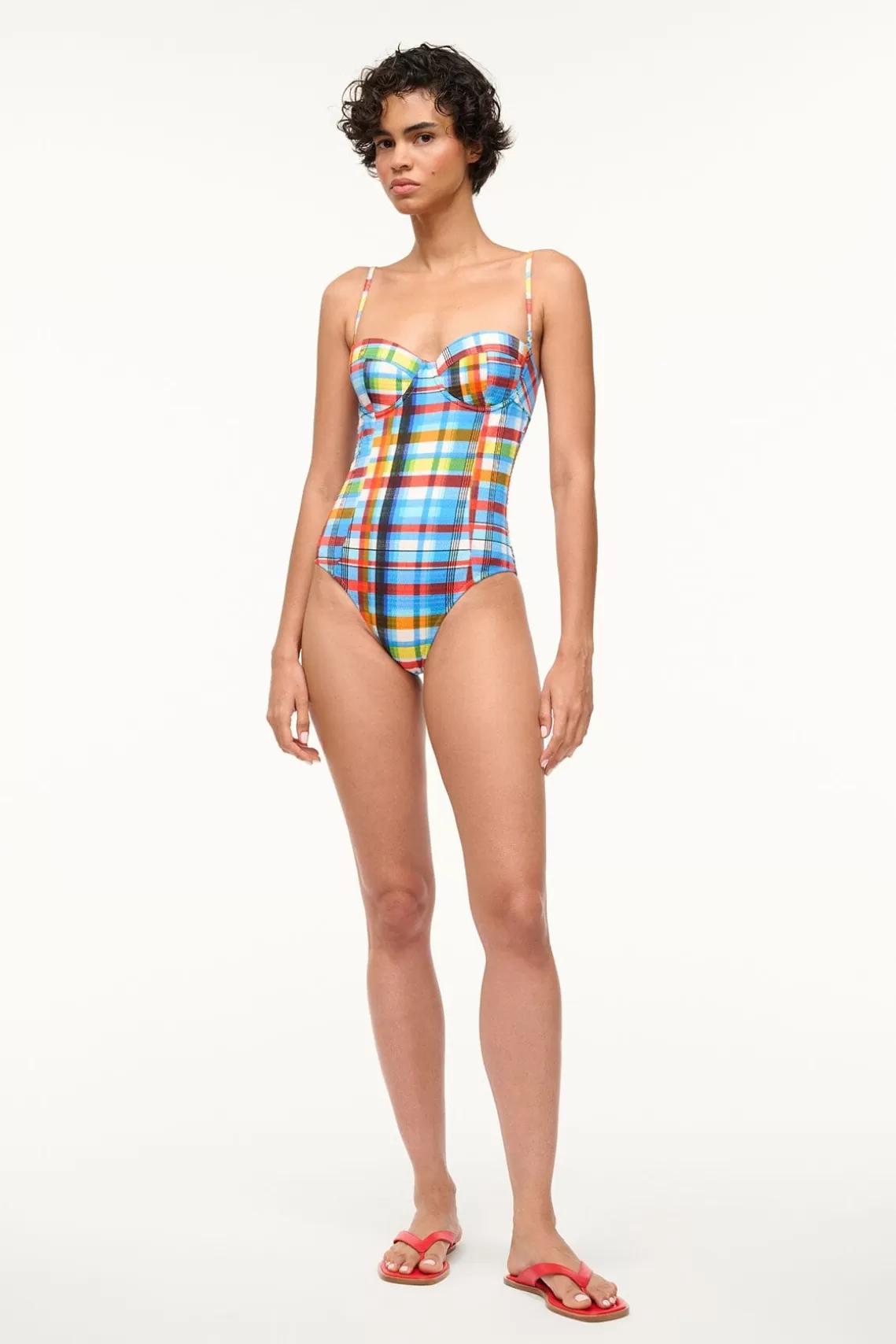 STAUD AMARI ONE PIECE  MADRAS PLAID