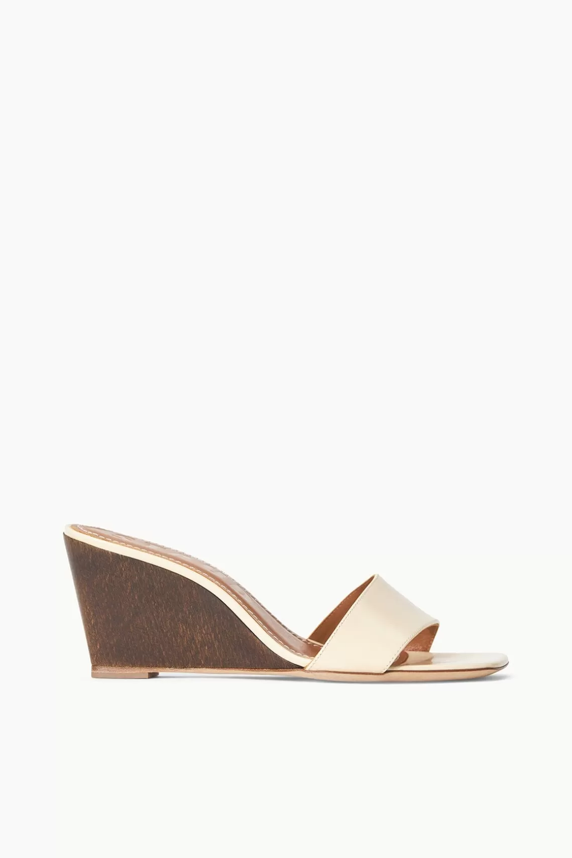 STAUD BILLIE WEDGE  CREAM WOOD