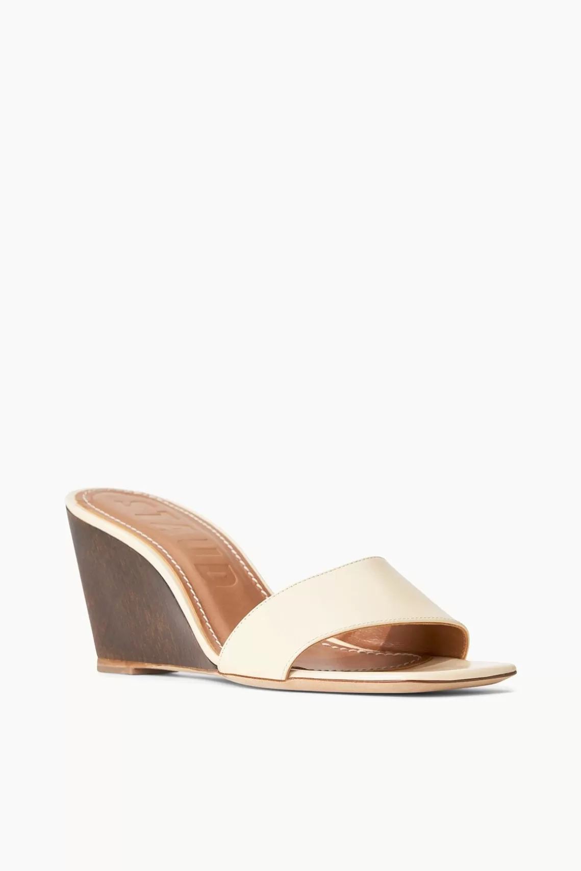 STAUD BILLIE WEDGE  CREAM WOOD