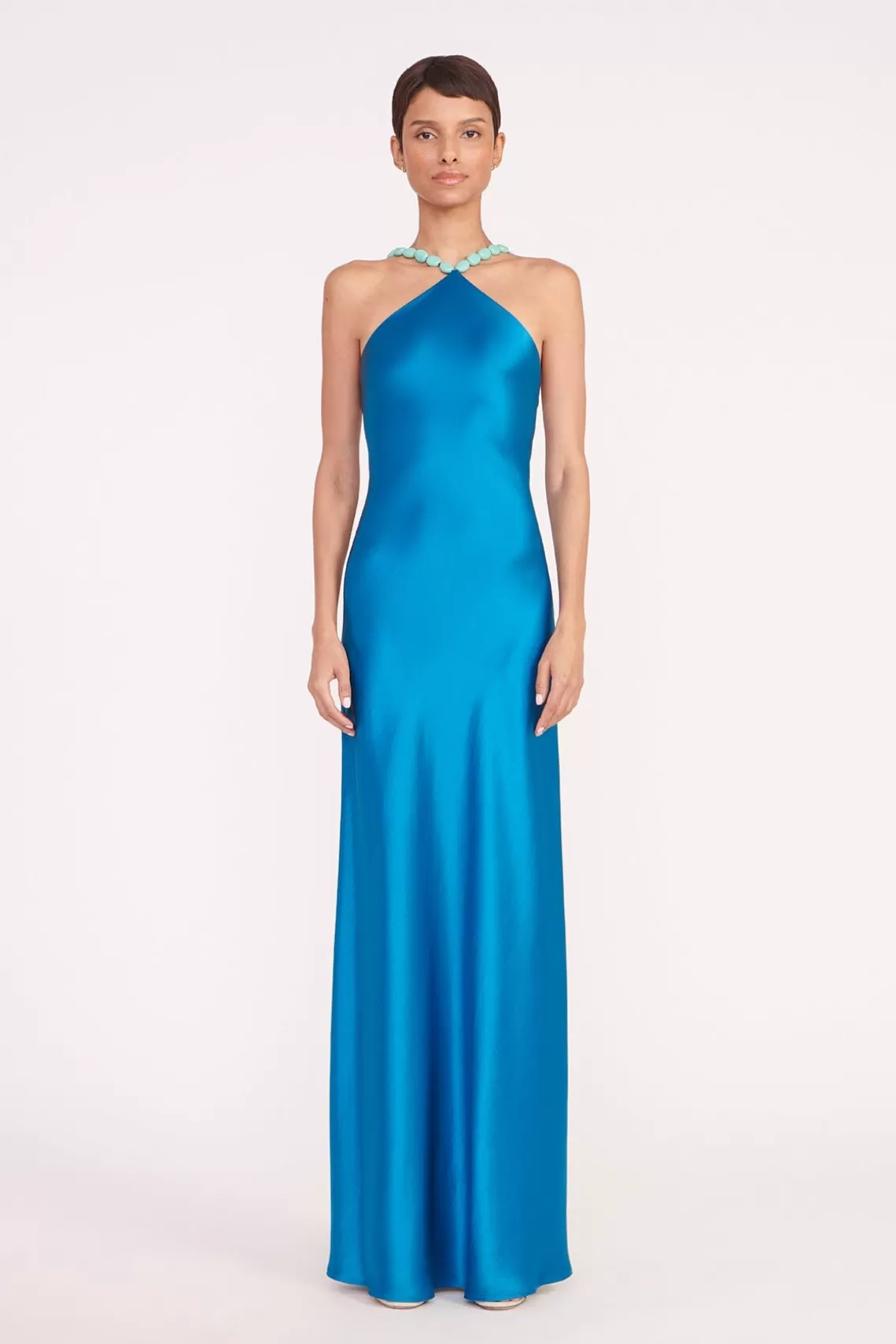 STAUD CADENCE DRESS  ISLAND BLUE