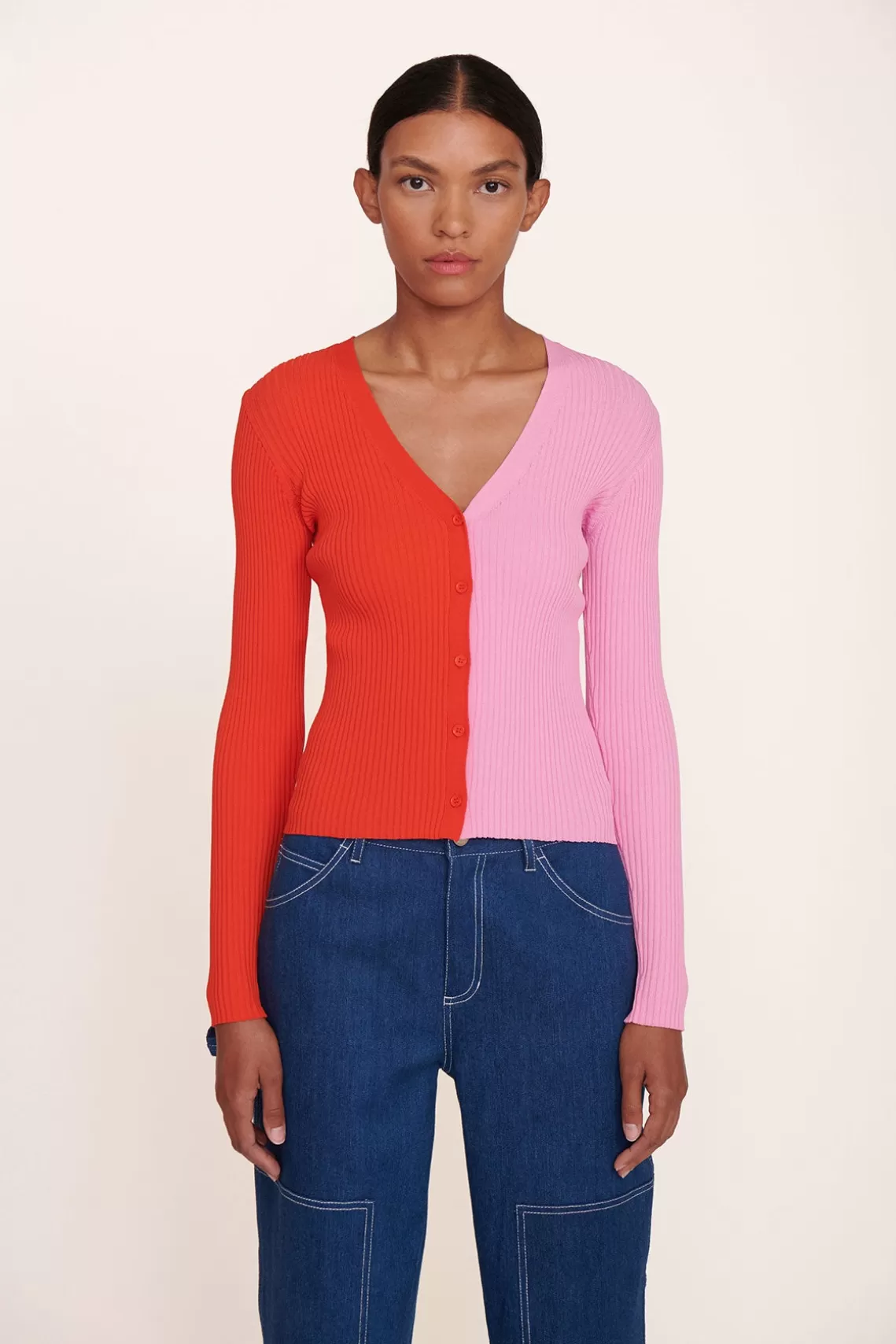 STAUD CARGO SWEATER  POPPY ROSEBUD