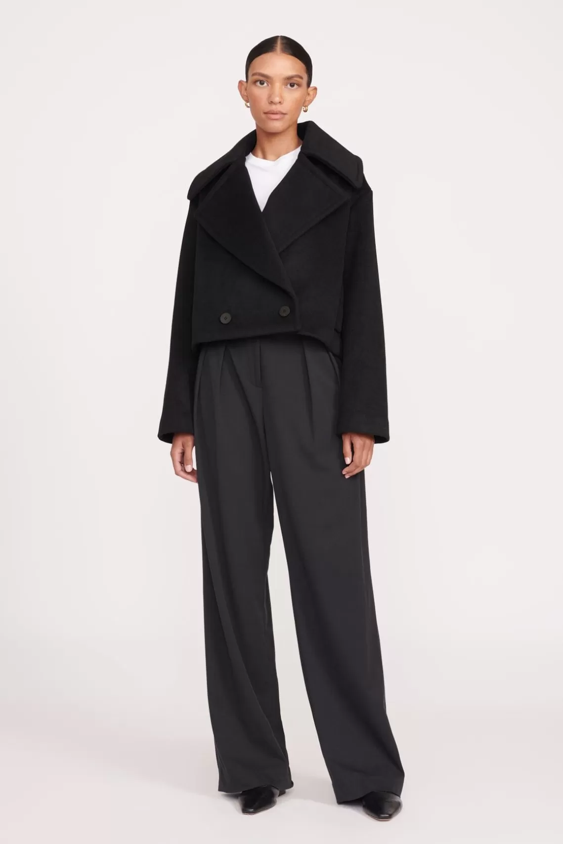 STAUD CARVER CROPPED COAT  