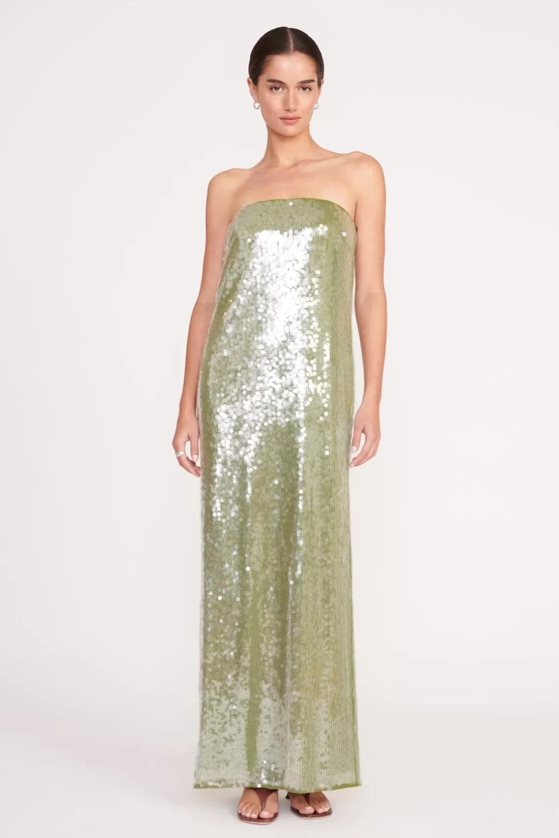 STAUD CASEY DRESS  GARDEN MOSS