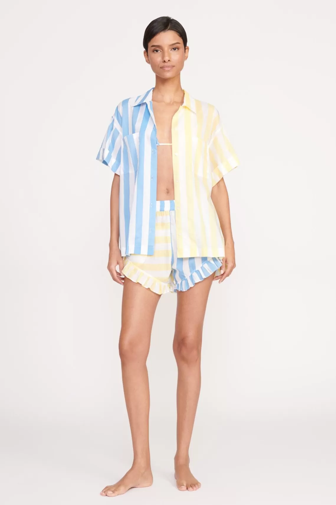 STAUD CHANNING TOP  BUTTERCUP SEASHORE STRIPE