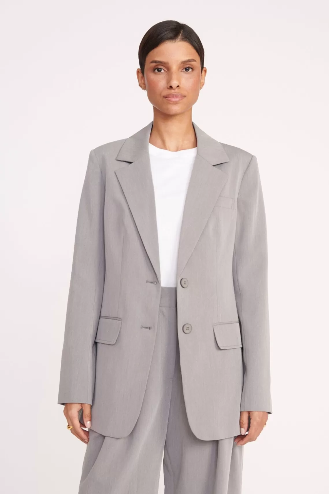 STAUD CITY BLAZER  HEATHER GREY