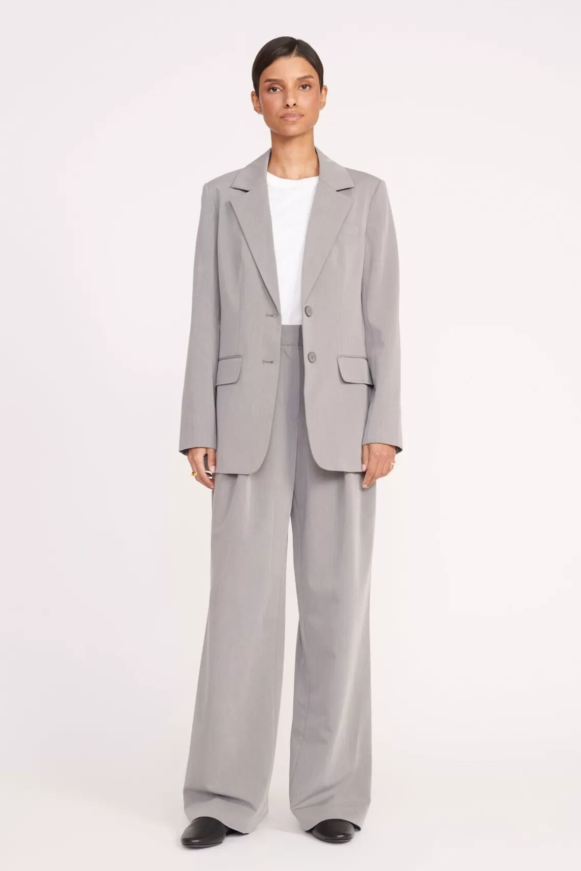 STAUD CITY BLAZER  HEATHER GREY