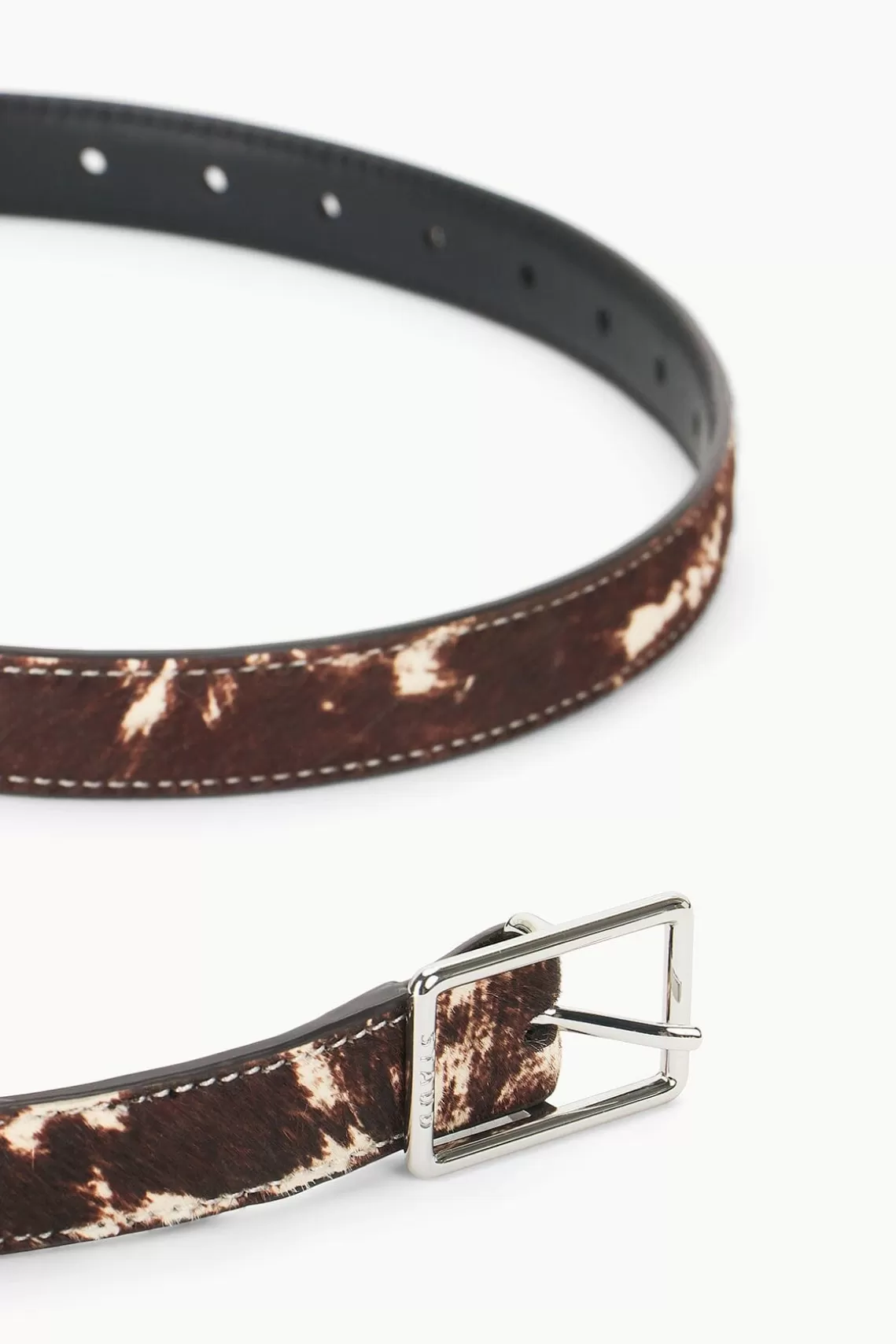 STAUD CLASSIC WAIST BELT  BROWN & TAN HAIRCALF