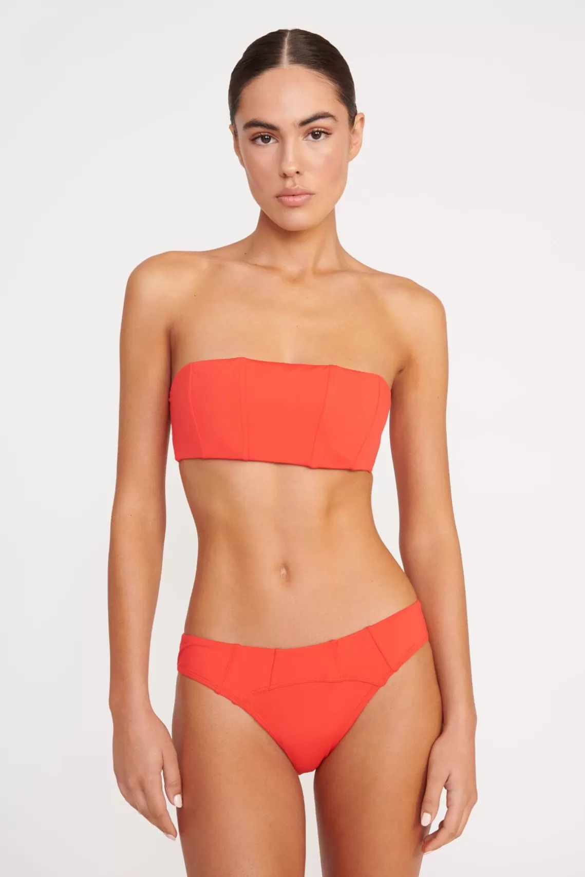 STAUD CORSAGE BIKINI BOTTOM  RED ROSE