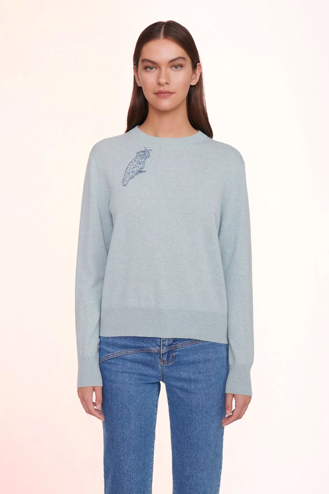 STAUD CUSTOM x C.BONZ CASHMERE SWEATER  LIGHT BLUE