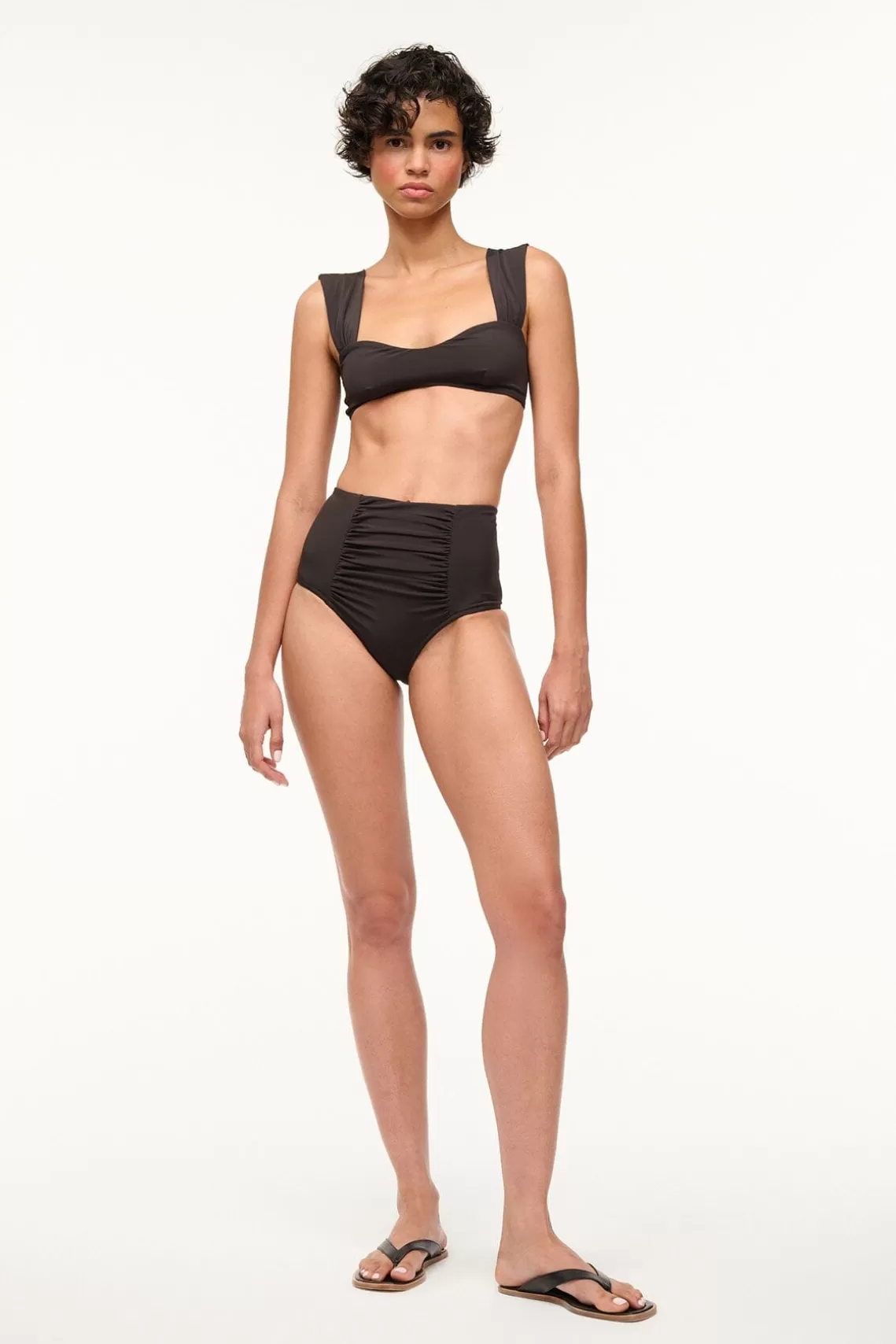 STAUD DECLAN HIGH RISE BIKINI BOTTOM  