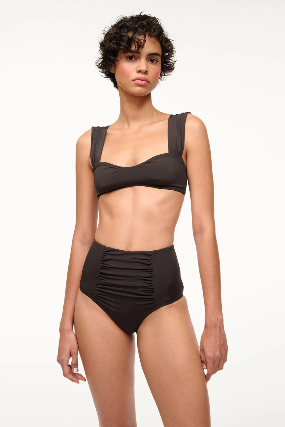 STAUD DECLAN HIGH RISE BIKINI BOTTOM  