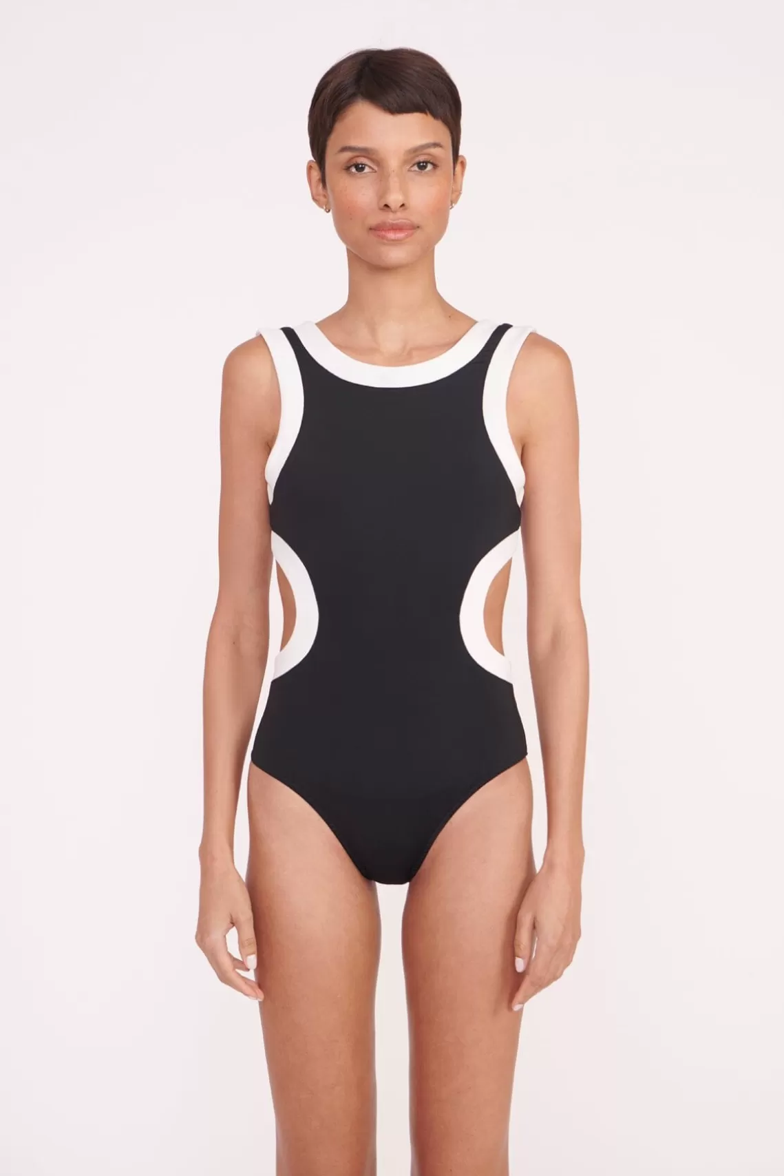 STAUD DOLCE ONE PIECE  BLACK WHITE