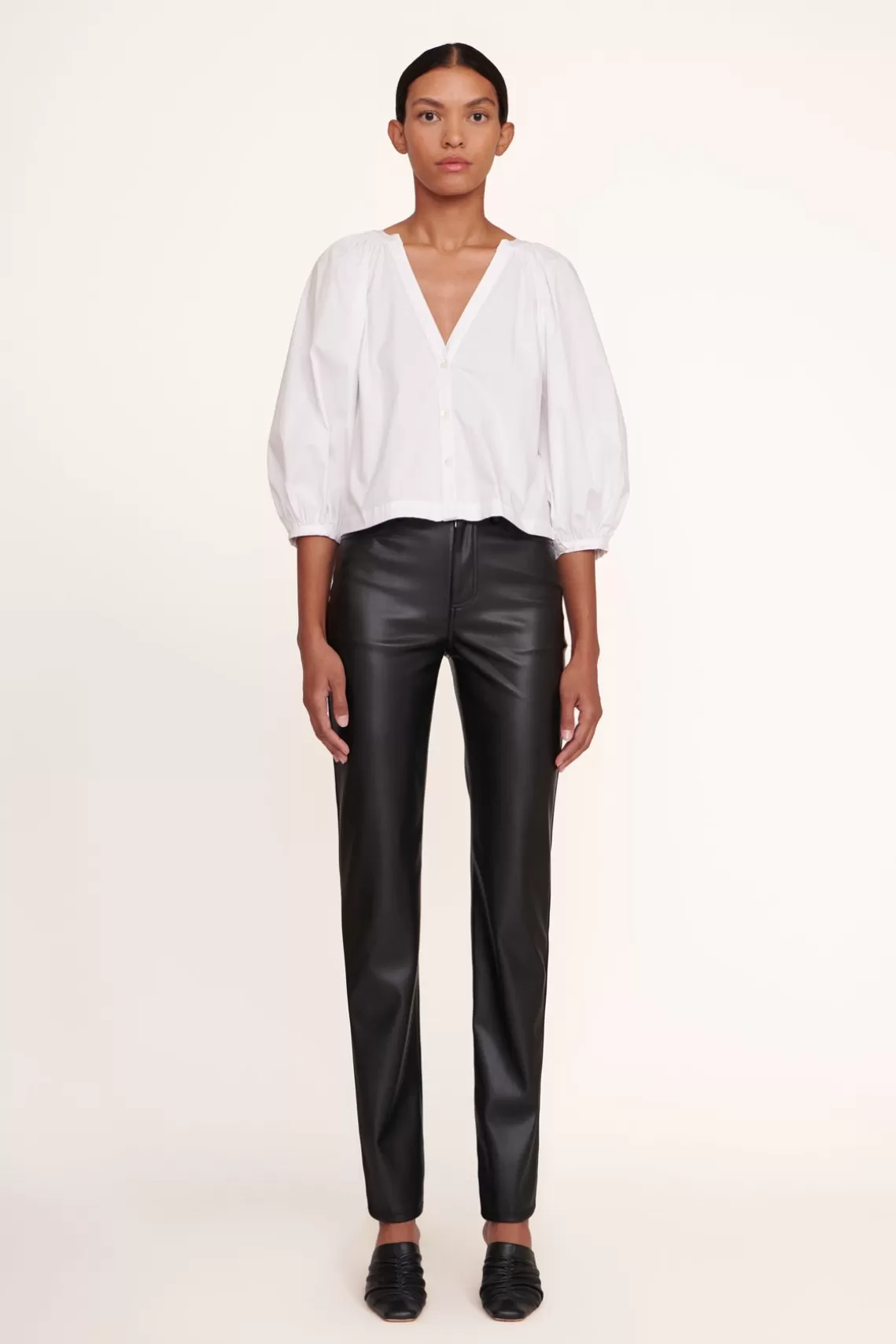 STAUD ELLIOT PANT   VEGAN LEATHER