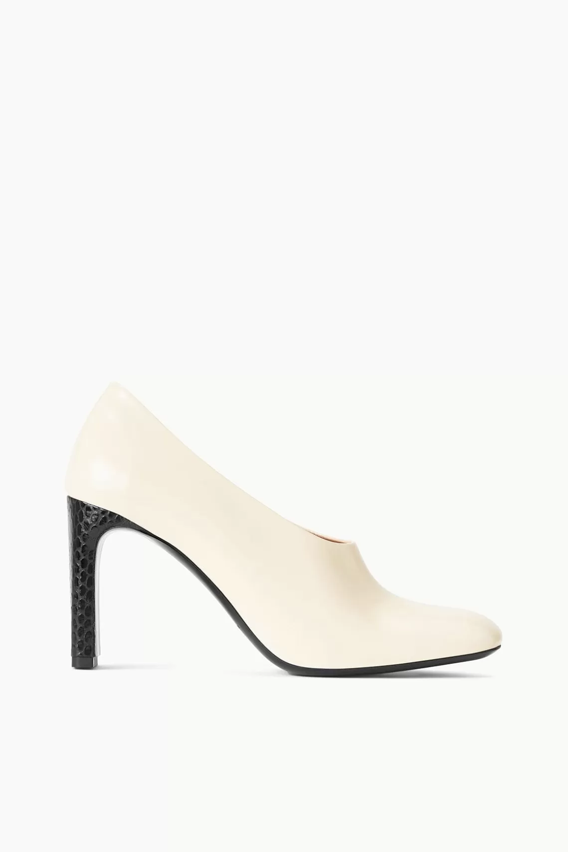 STAUD FLORENTINE PUMP  CREAM BLACK