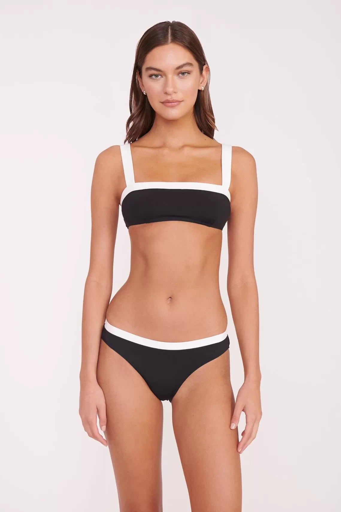 STAUD GEMMA BIKINI BOTTOM  BLACK WHITE