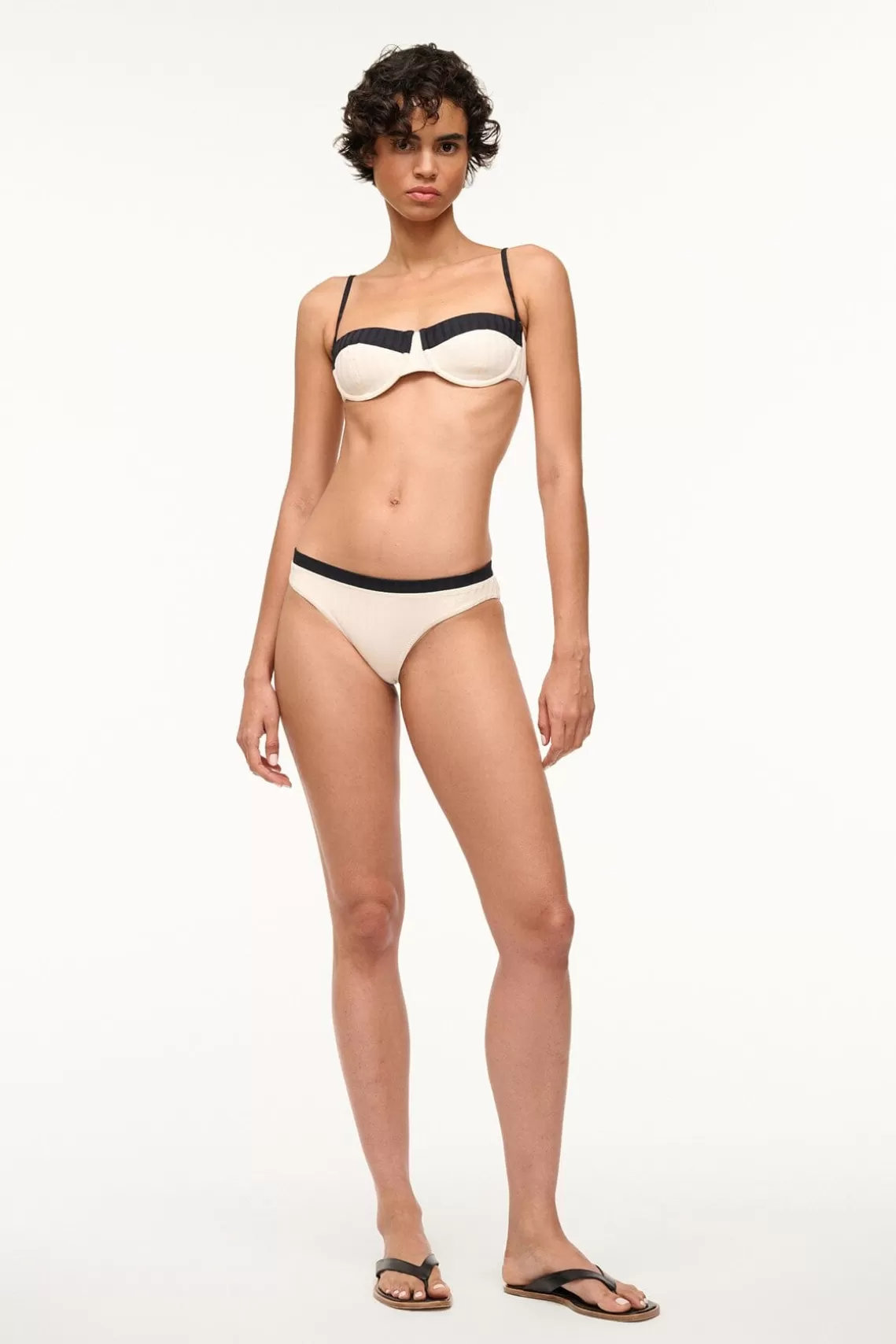 STAUD GEMMA BIKINI BOTTOM  IVORY BLACK