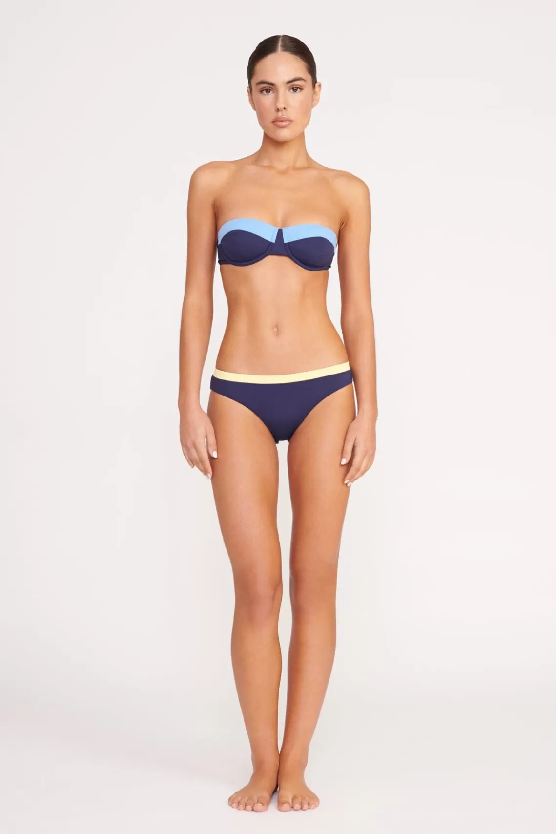 STAUD GEMMA BIKINI BOTTOM  NAVY COLORBLOCK