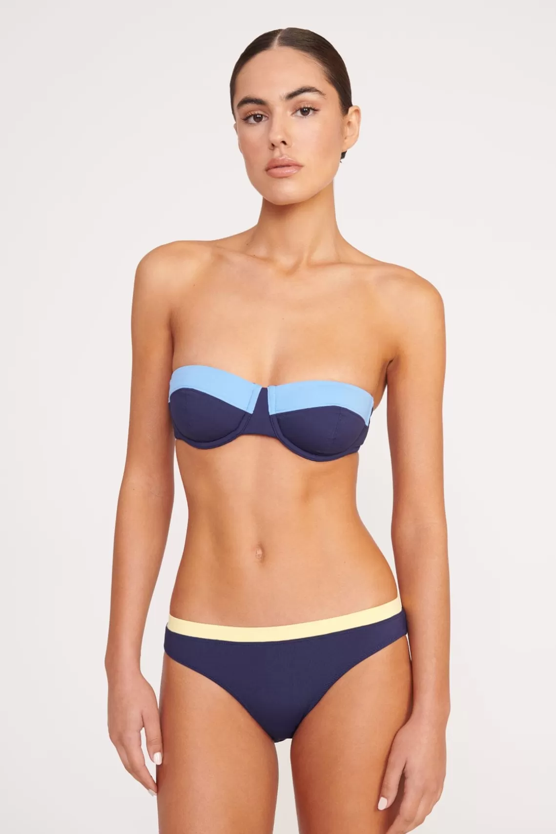 STAUD GEMMA BIKINI BOTTOM  NAVY COLORBLOCK