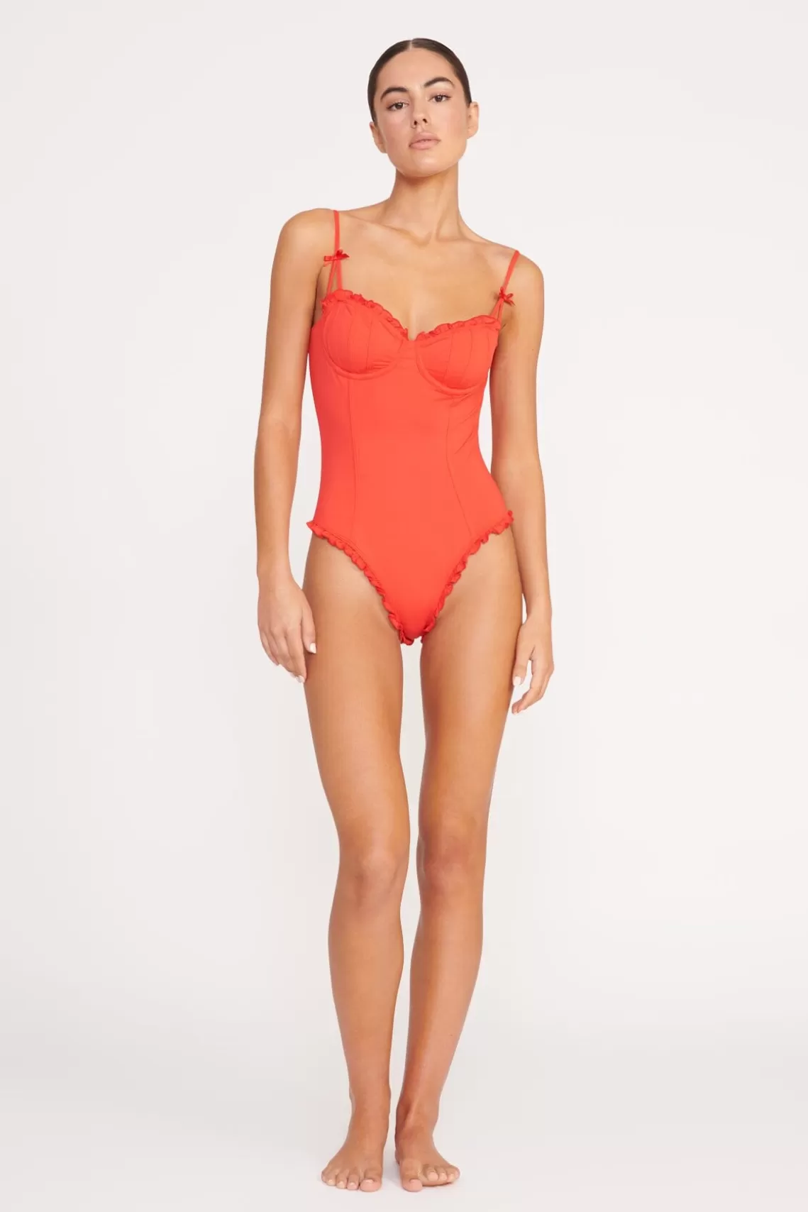 STAUD GOSSAMER ONE PIECE  RED ROSE