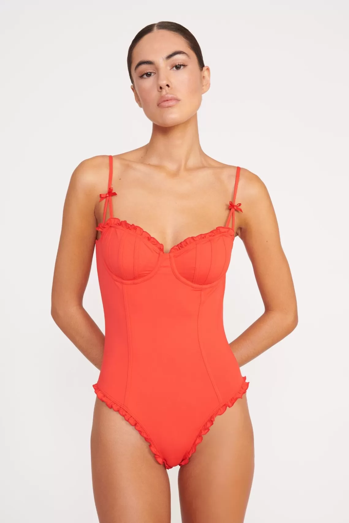 STAUD GOSSAMER ONE PIECE  RED ROSE