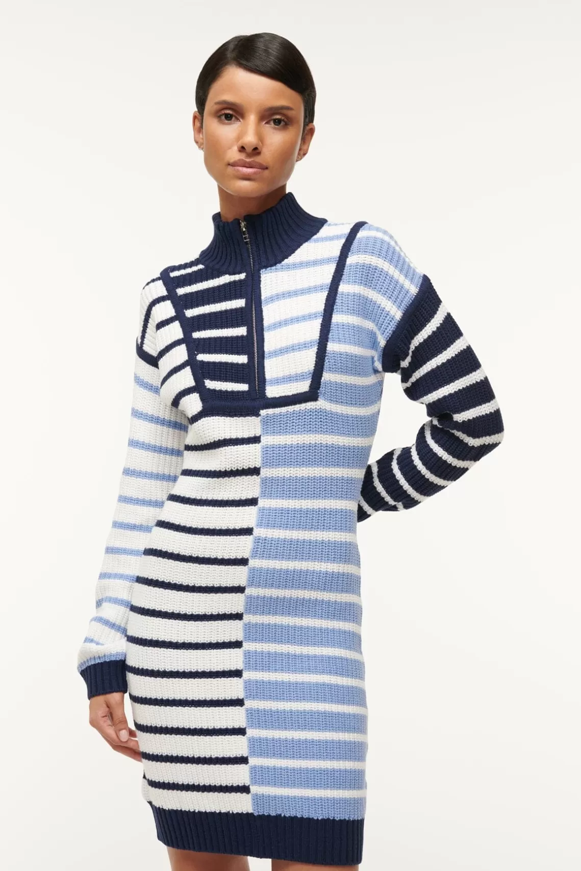 STAUD HAMPTON MINI DRESS  ADRIATIC STRIPE