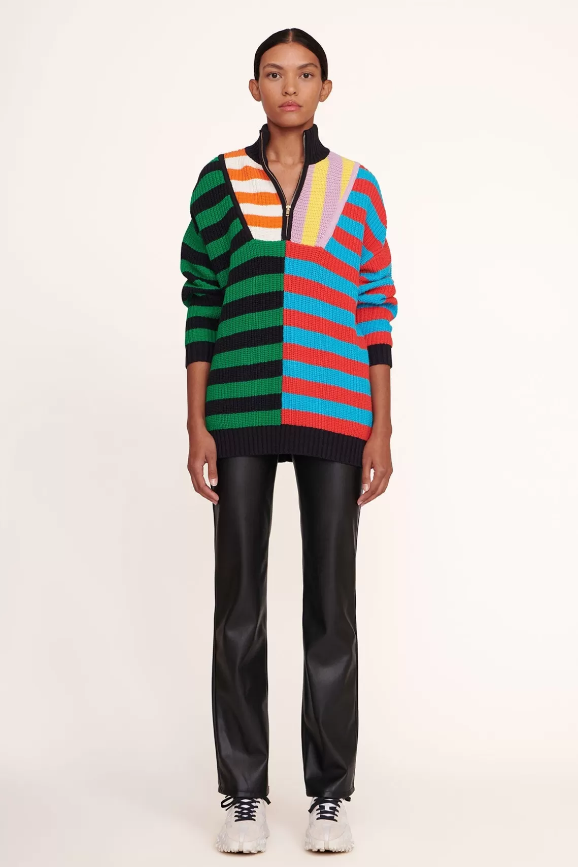 STAUD HAMPTON SWEATER  CABANA STRIPE MULTI