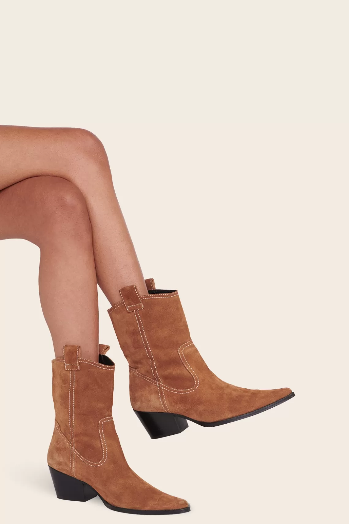 STAUD JUNE BOOT  TAN SUEDE