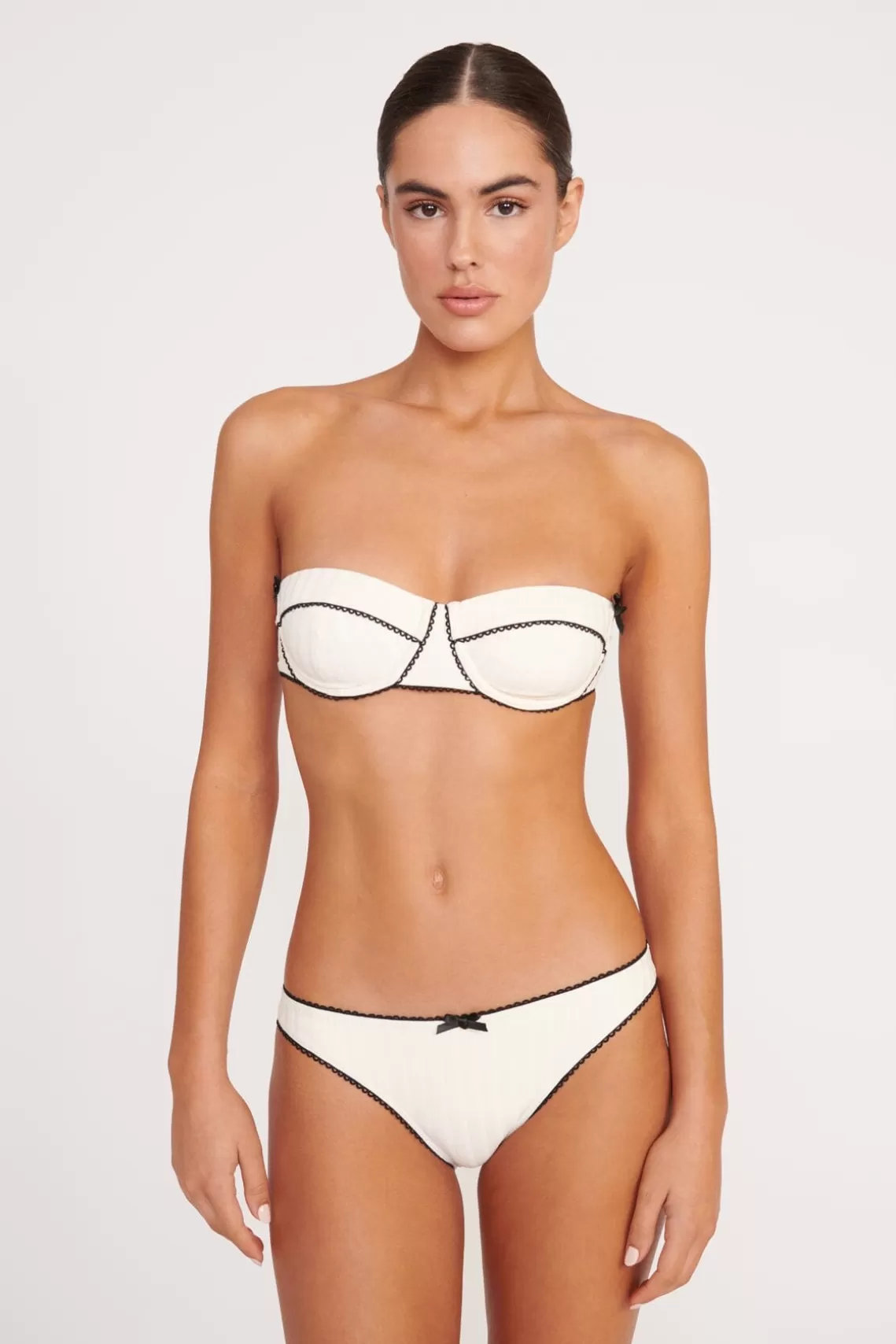 STAUD KIT BIKINI BOTTOM  IVORY BLACK