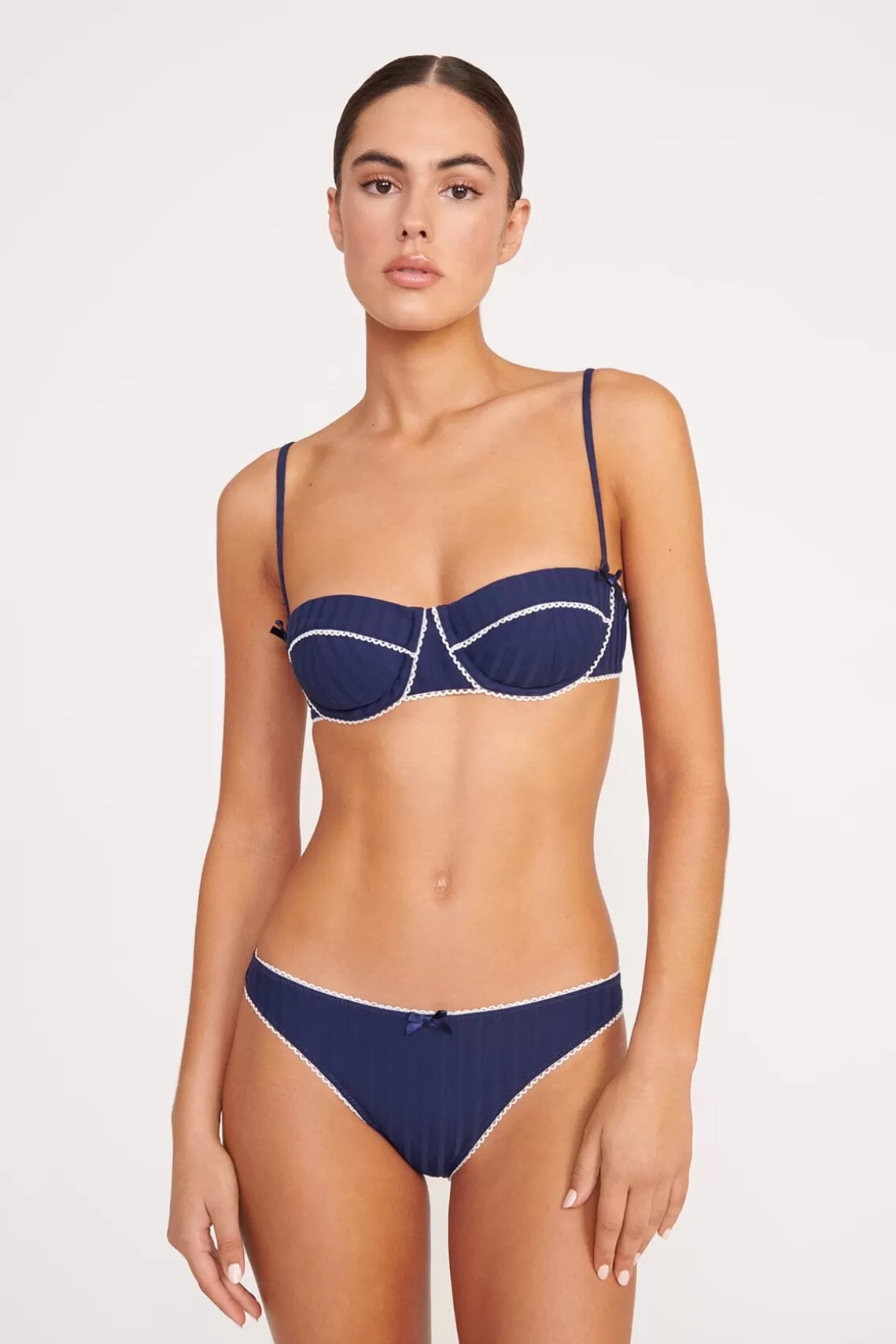 STAUD KIT BIKINI BOTTOM  NAVY WHITE