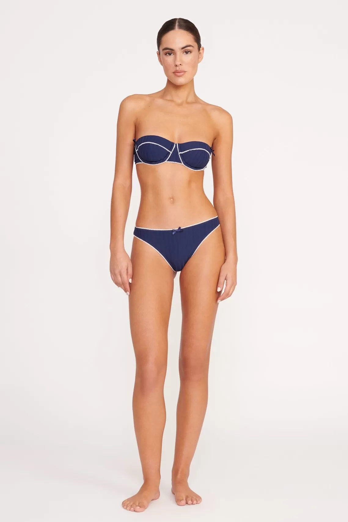 STAUD KIT BIKINI BOTTOM  NAVY WHITE