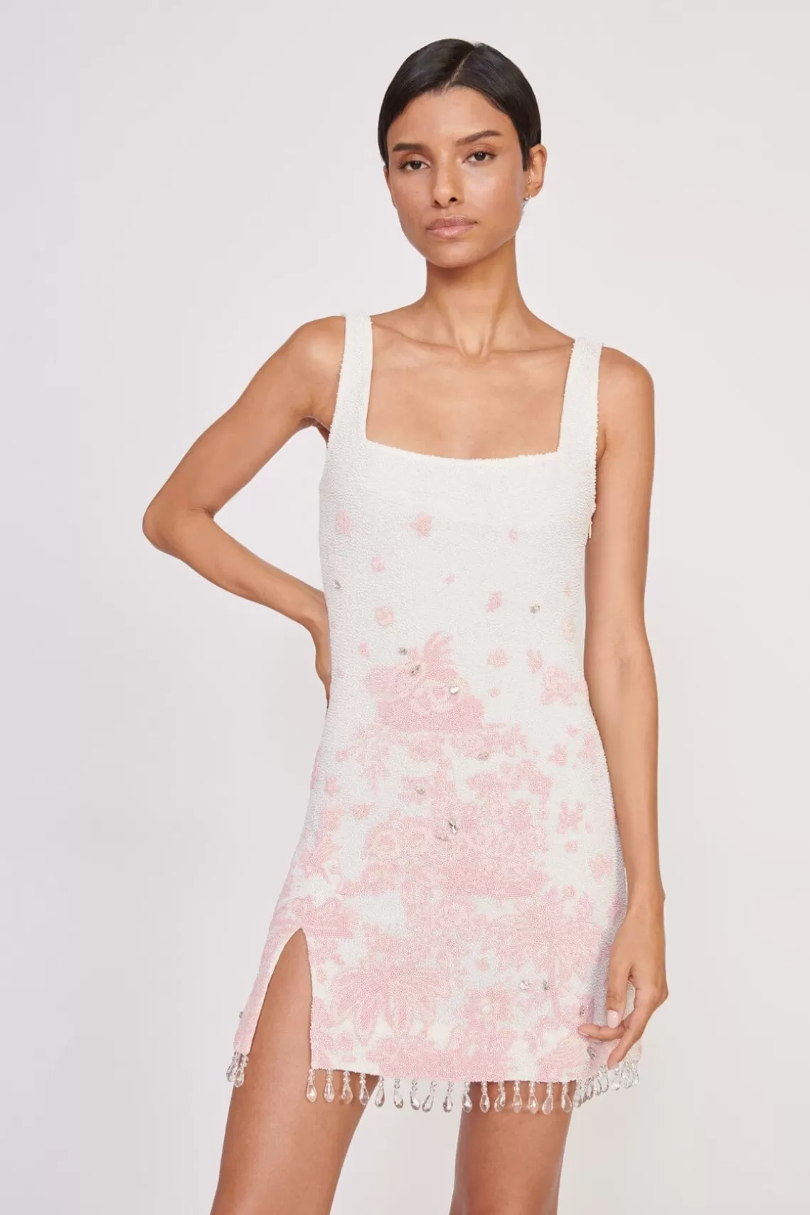 STAUD LE SABLE DRESS  IVORY CHERRY BLOSSOM TOILE