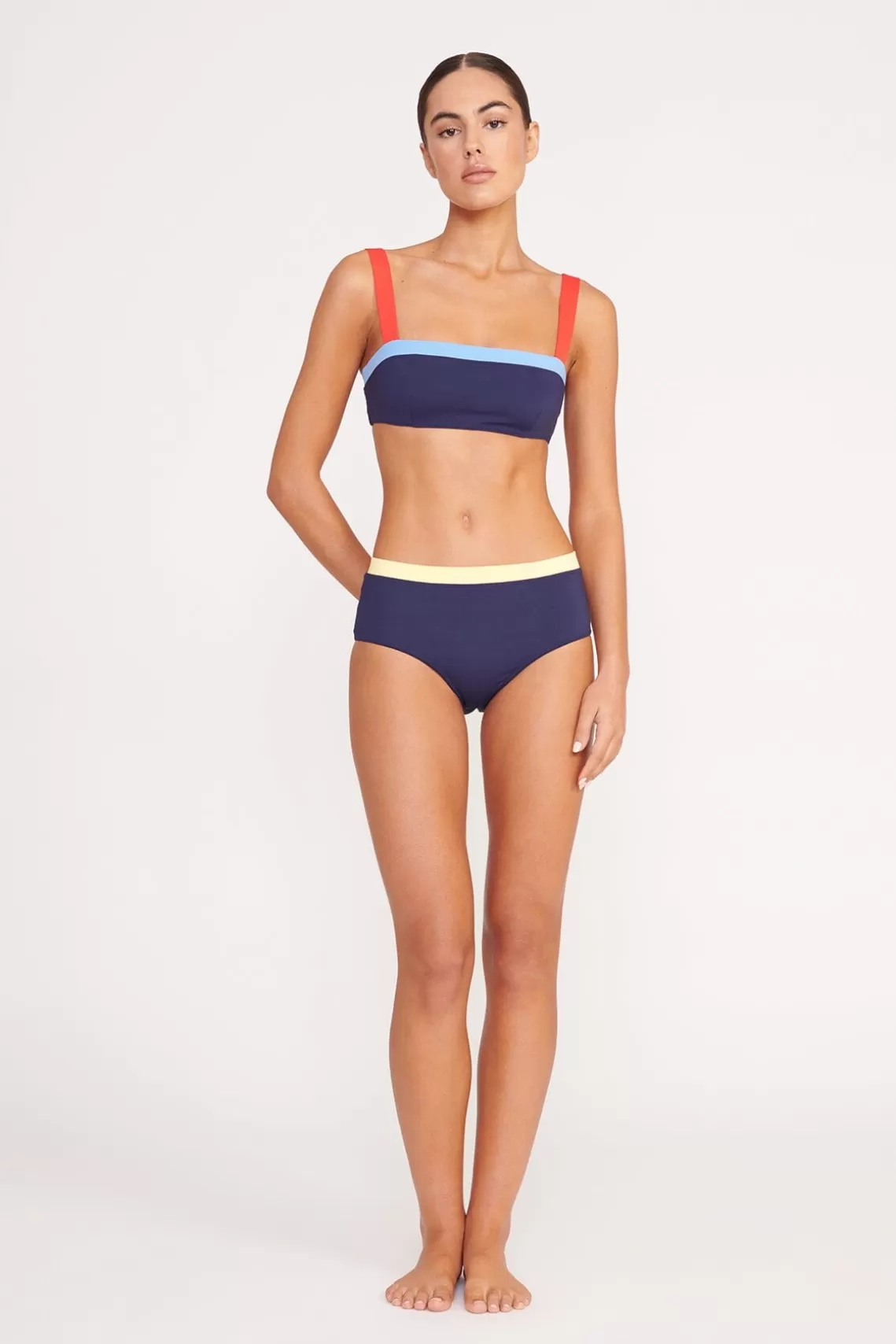 STAUD LIV BIKINI TOP  NAVY COLORBLOCK