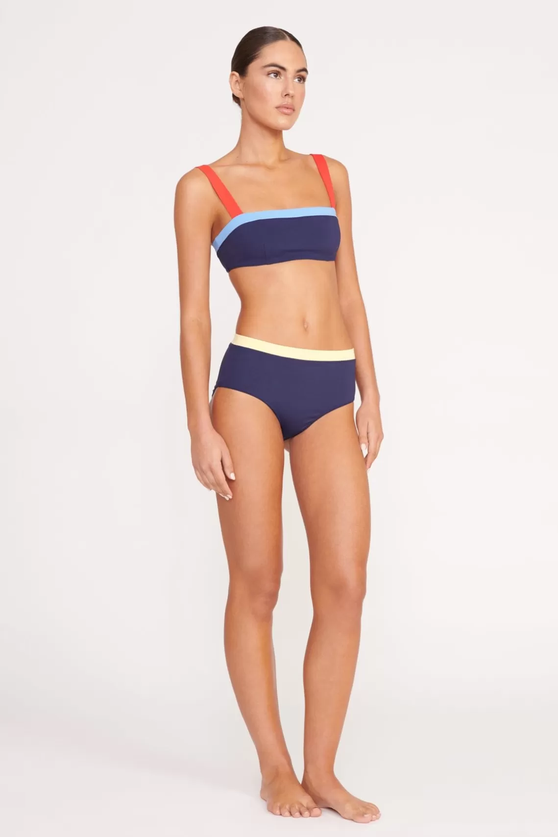 STAUD LIV BIKINI TOP  NAVY COLORBLOCK