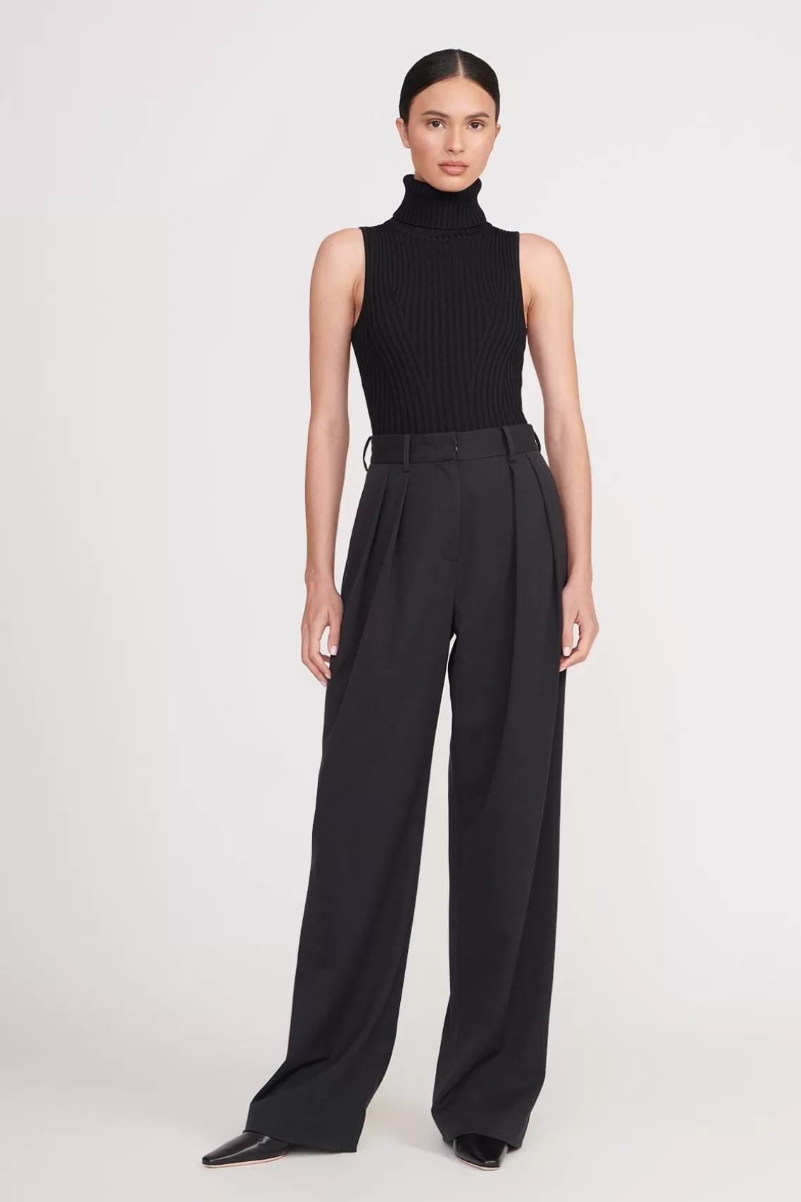 STAUD LUISA PANT  BLACK SUITING