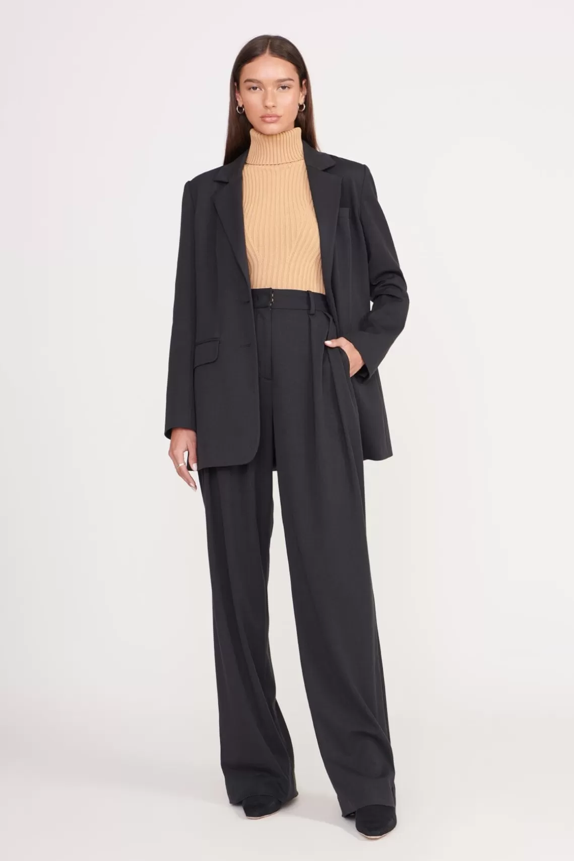 STAUD LUISA PANT  BLACK SUITING