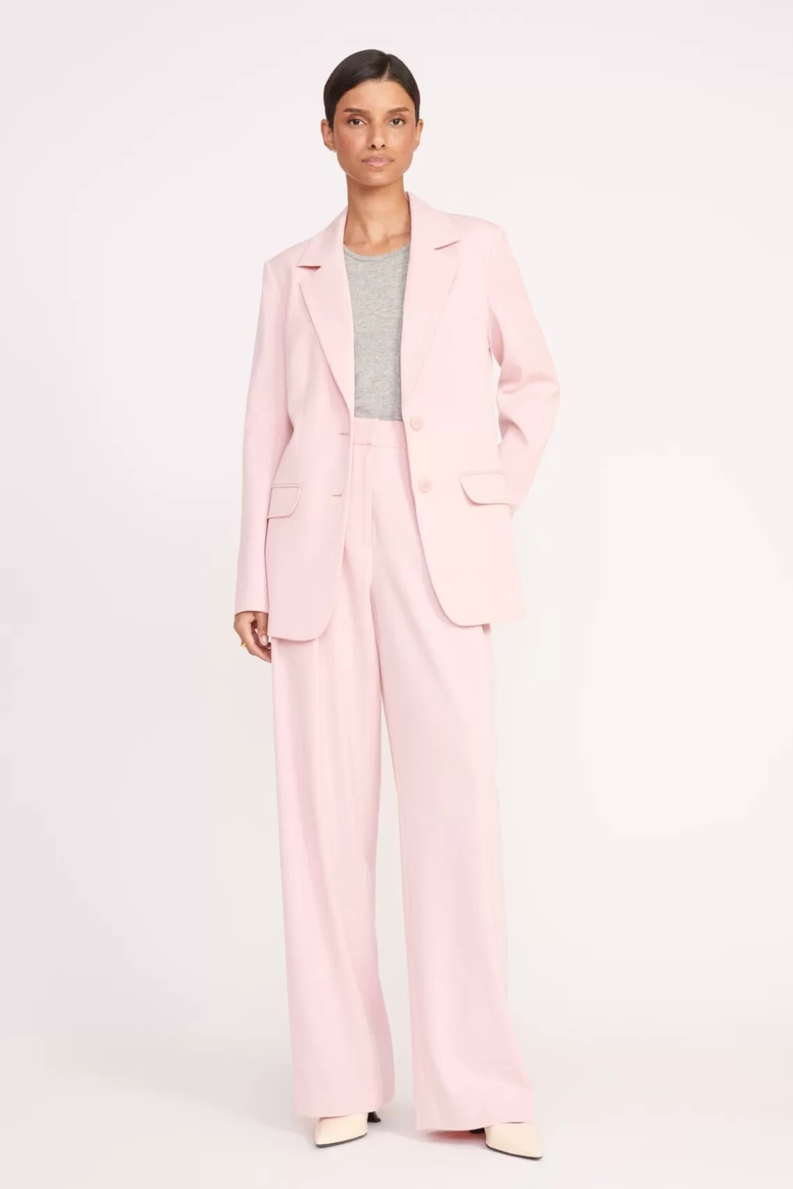 STAUD LUISA PANT  CHERRY BLOSSOM SUITING