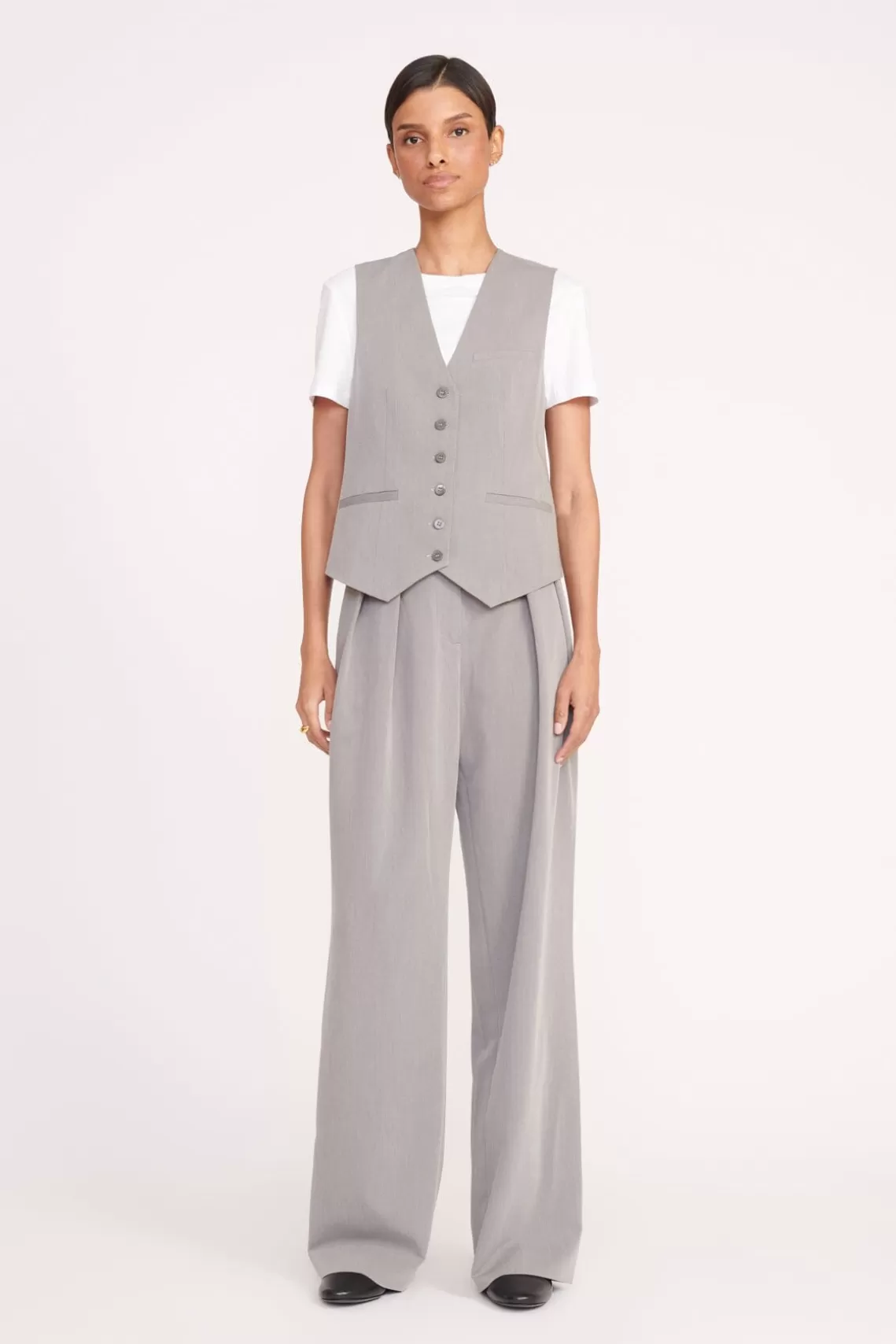 STAUD LUISA PANT  HEATHER GREY SUITING