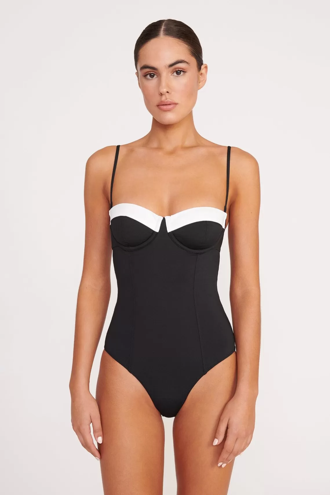 STAUD MAEVE ONE PIECE  BLACK WHITE