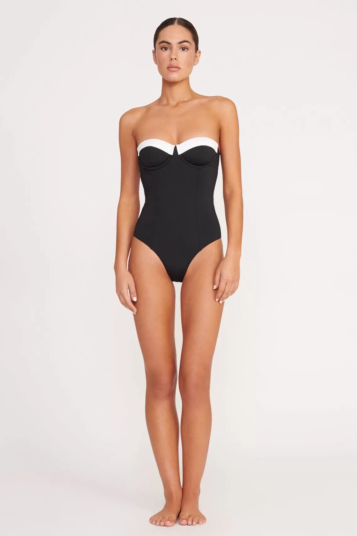 STAUD MAEVE ONE PIECE  BLACK WHITE