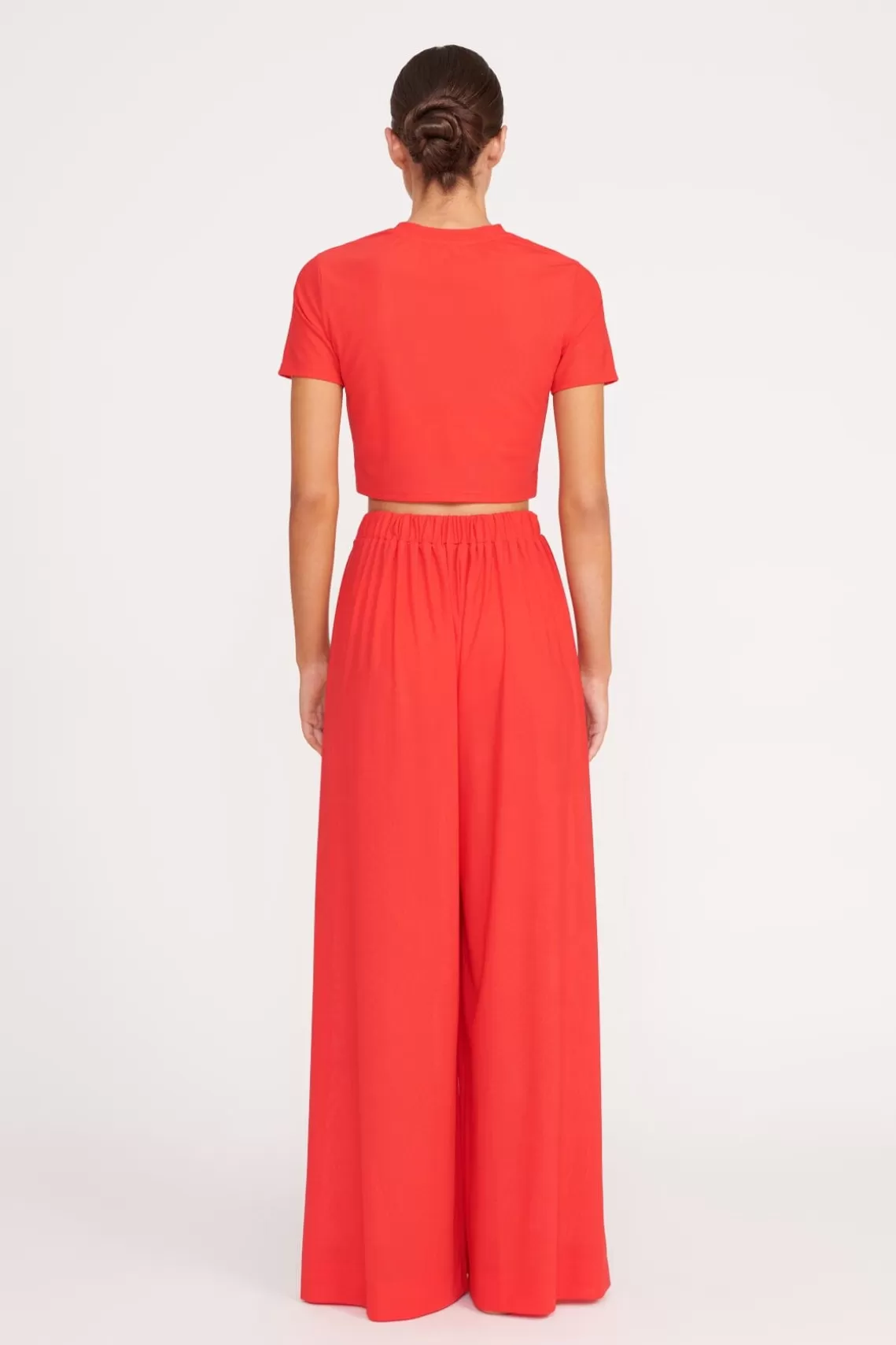 STAUD MARZA COVERUP PANT  RED ROSE