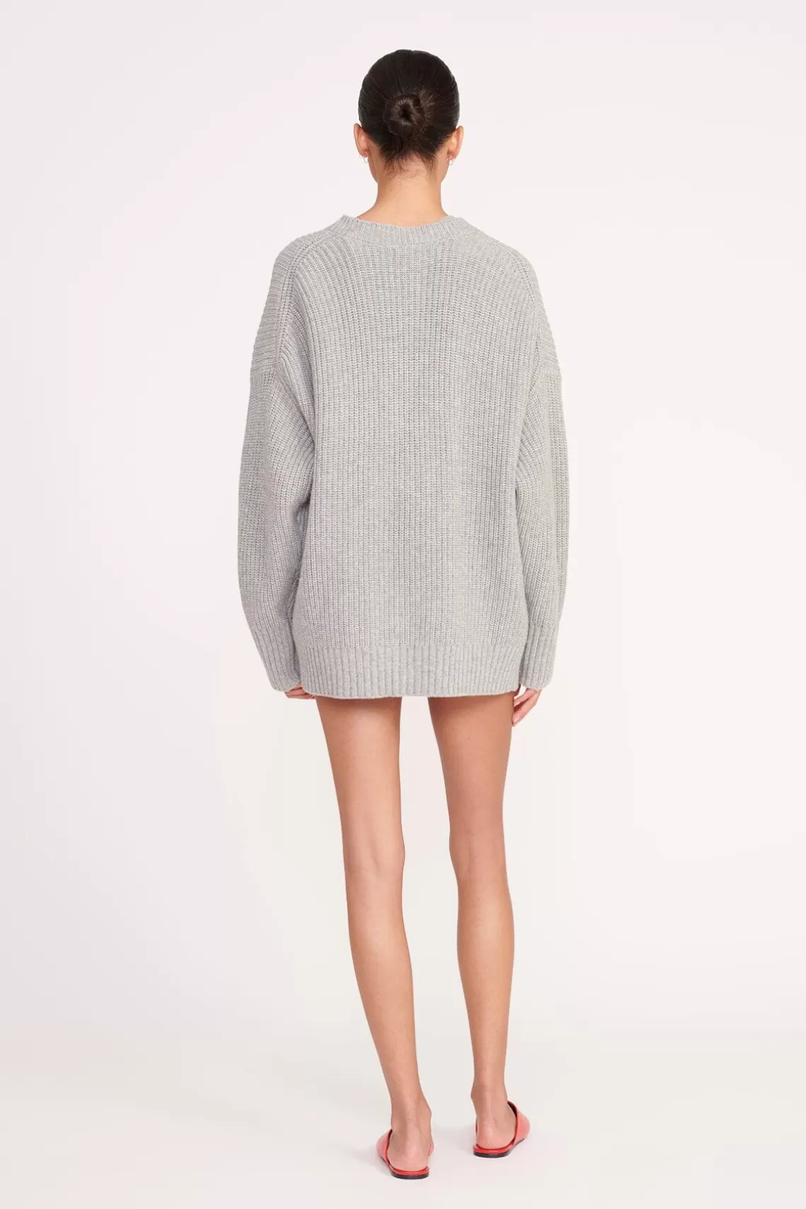 STAUD MATILDA CARDIGAN  HEATHER GREY