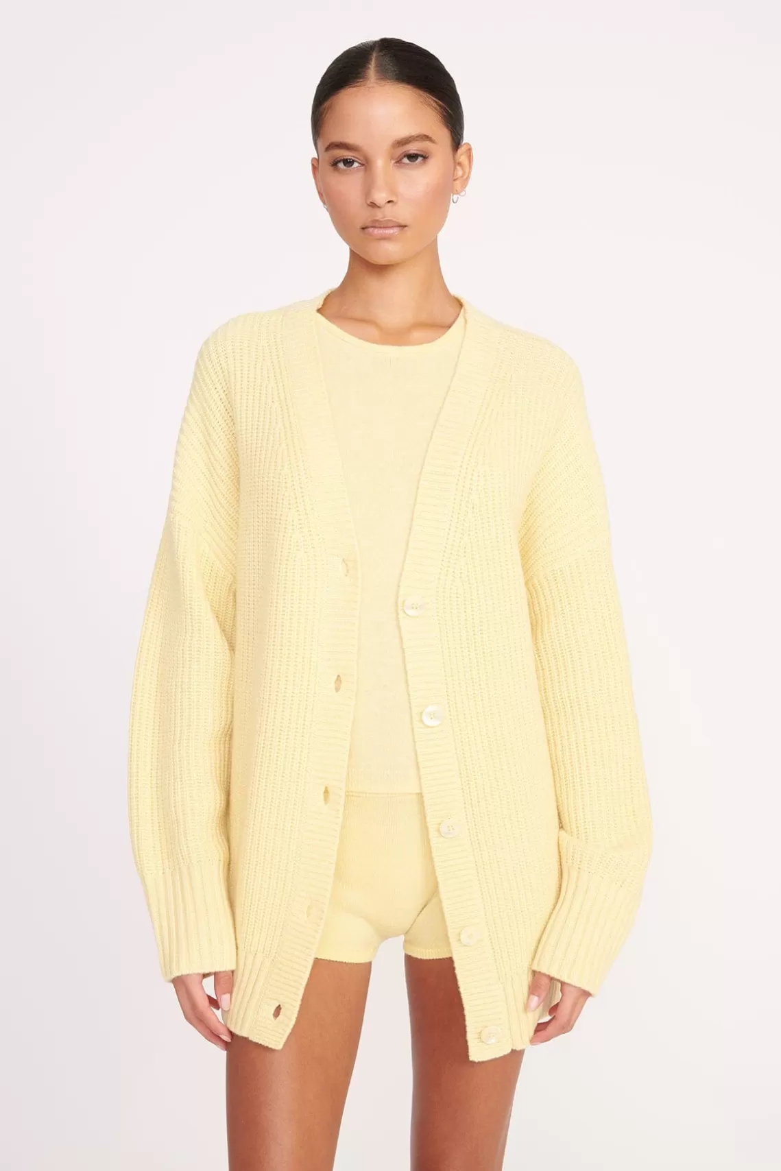 STAUD MATILDA CARDIGAN  LEMON DROP