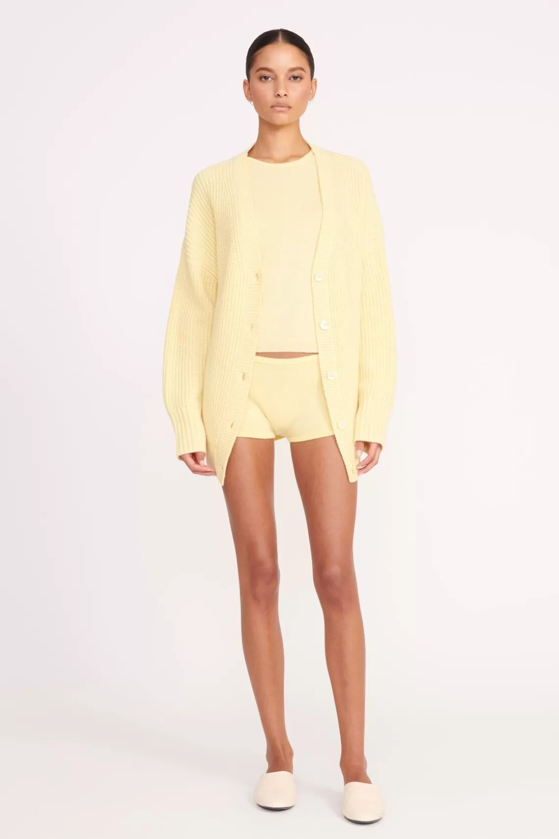 STAUD MATILDA CARDIGAN  LEMON DROP