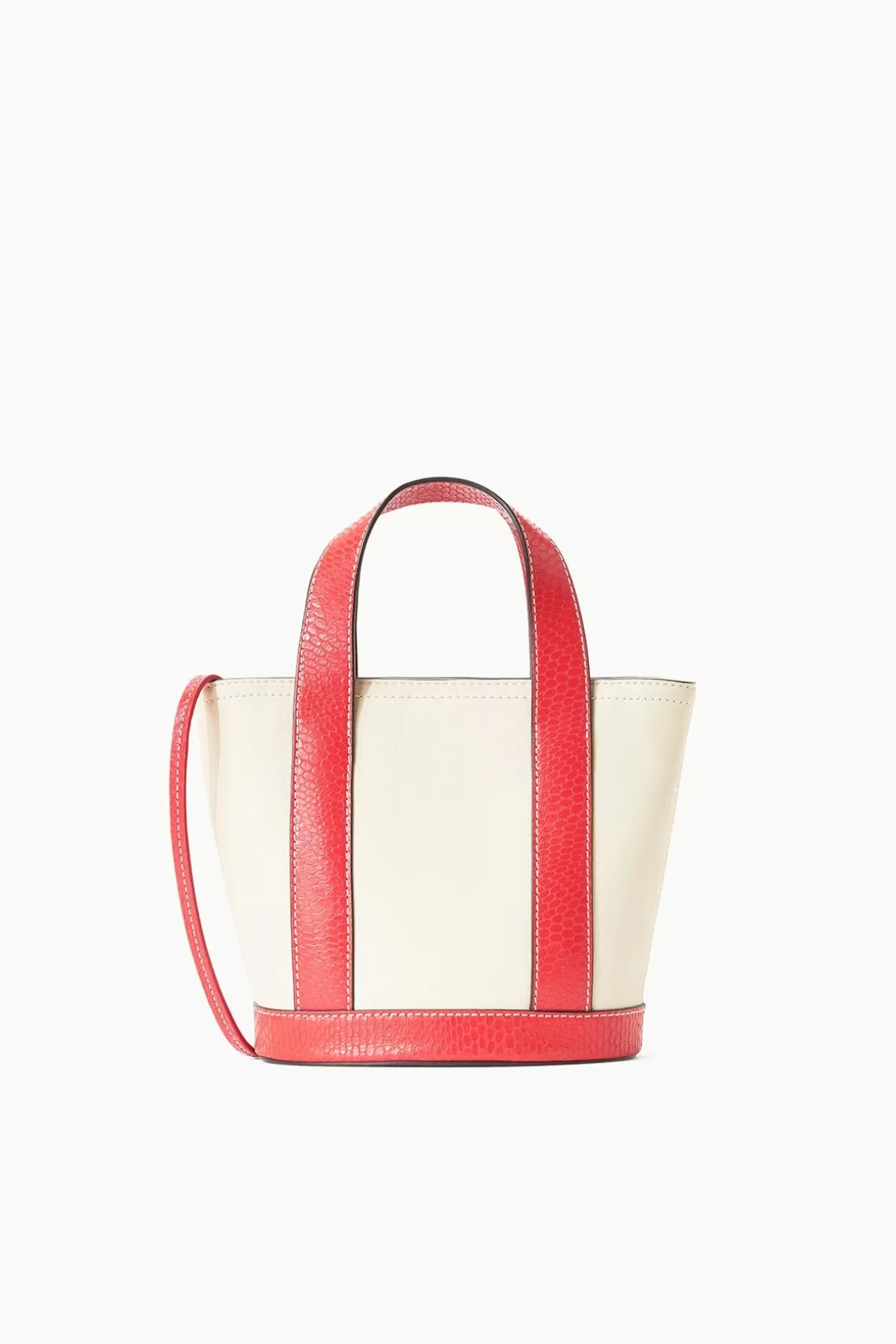 STAUD MINI ALLORA TOTE  CREAM RED ROSE