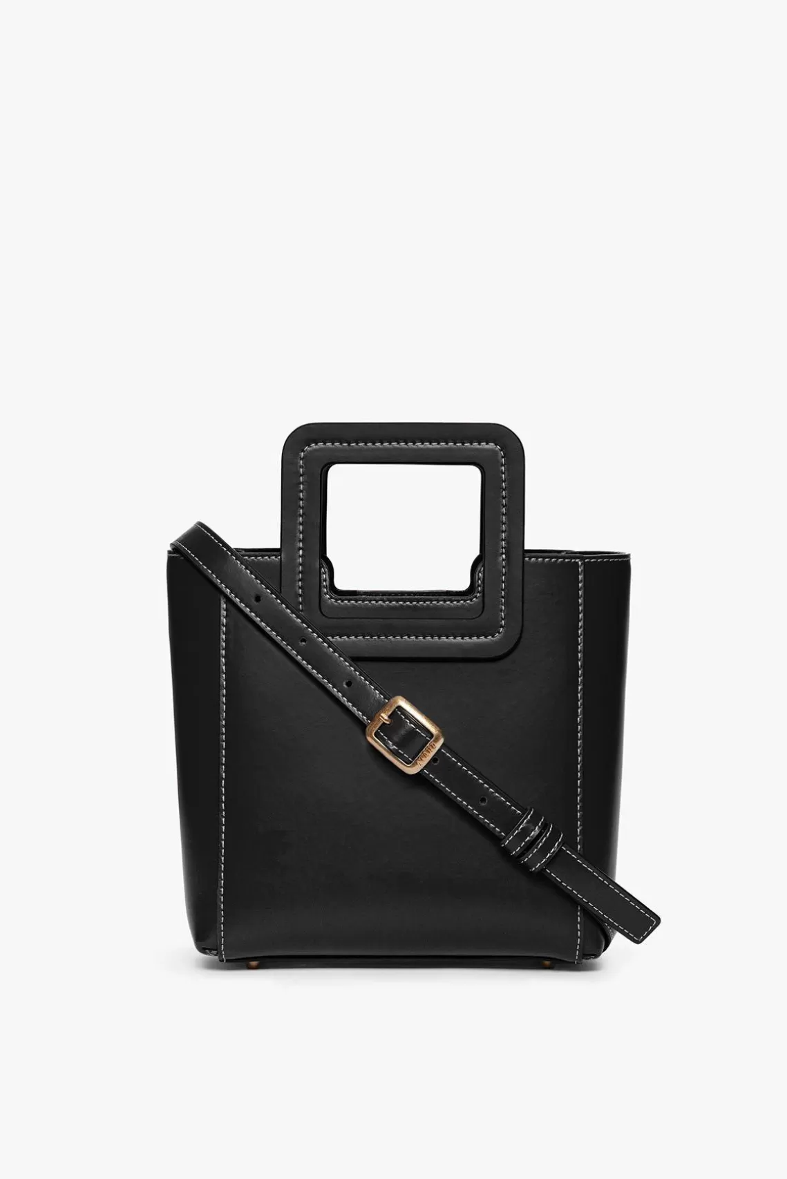 STAUD MINI SHIRLEY LEATHER BAG  