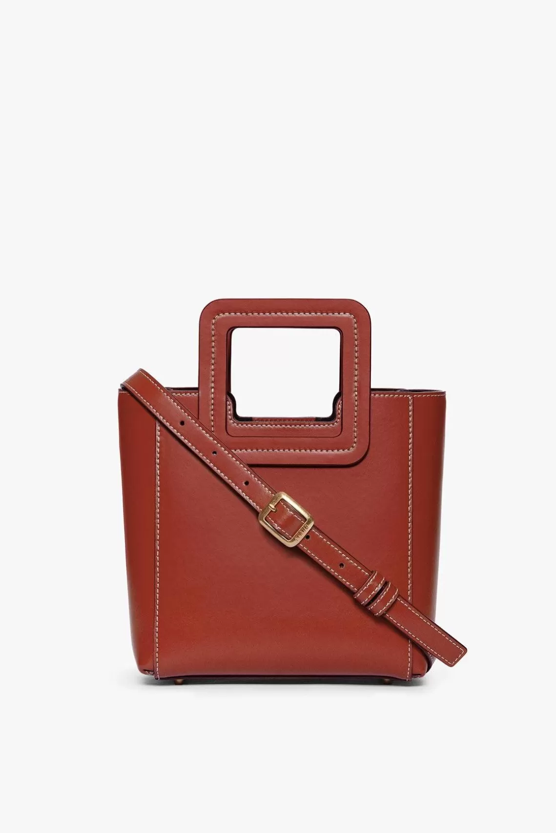 STAUD MINI SHIRLEY LEATHER BAG  