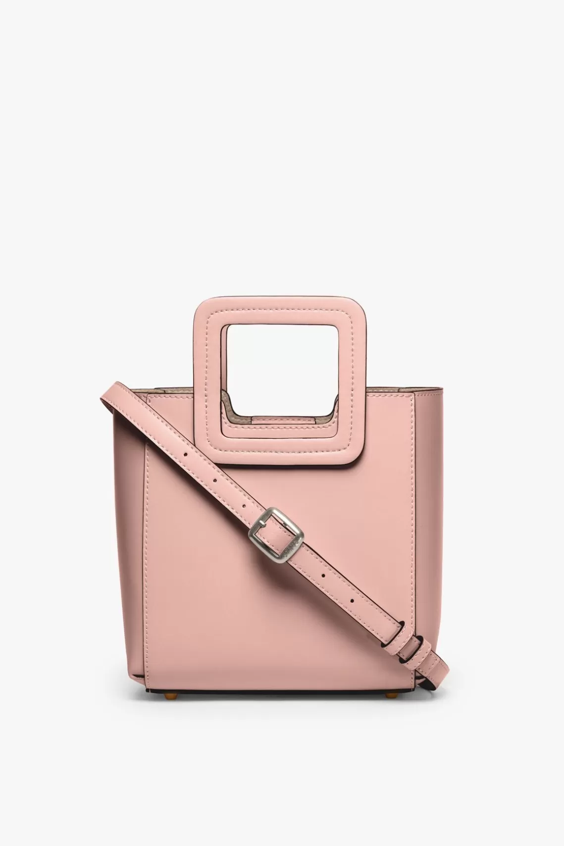 STAUD MINI SHIRLEY LEATHER BAG  DARK BLUSH